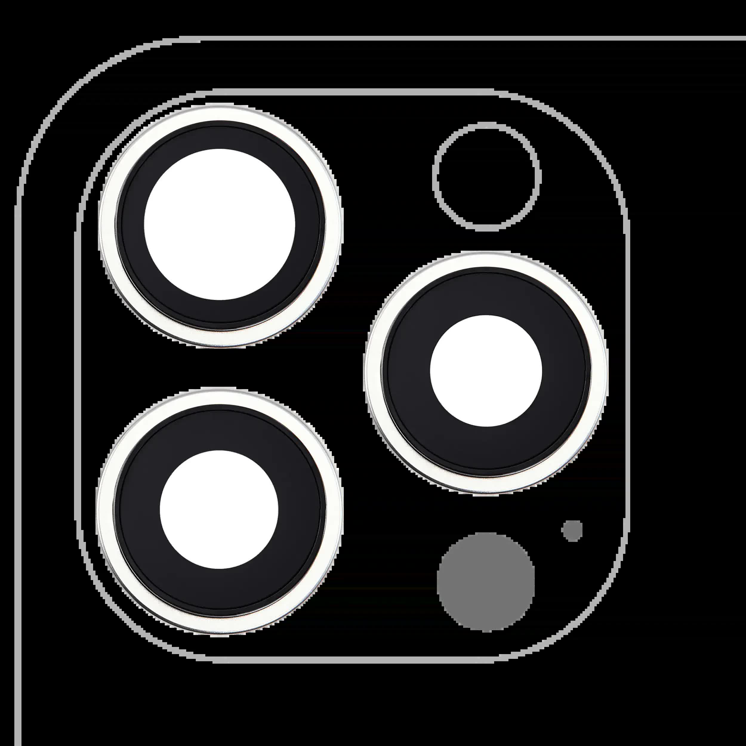 Rückkamera-Glas mit Halterung und Blende für iPhone 16 Pro / 16 Pro Max (3-teiliges Set) (Premium) (White Titanium)