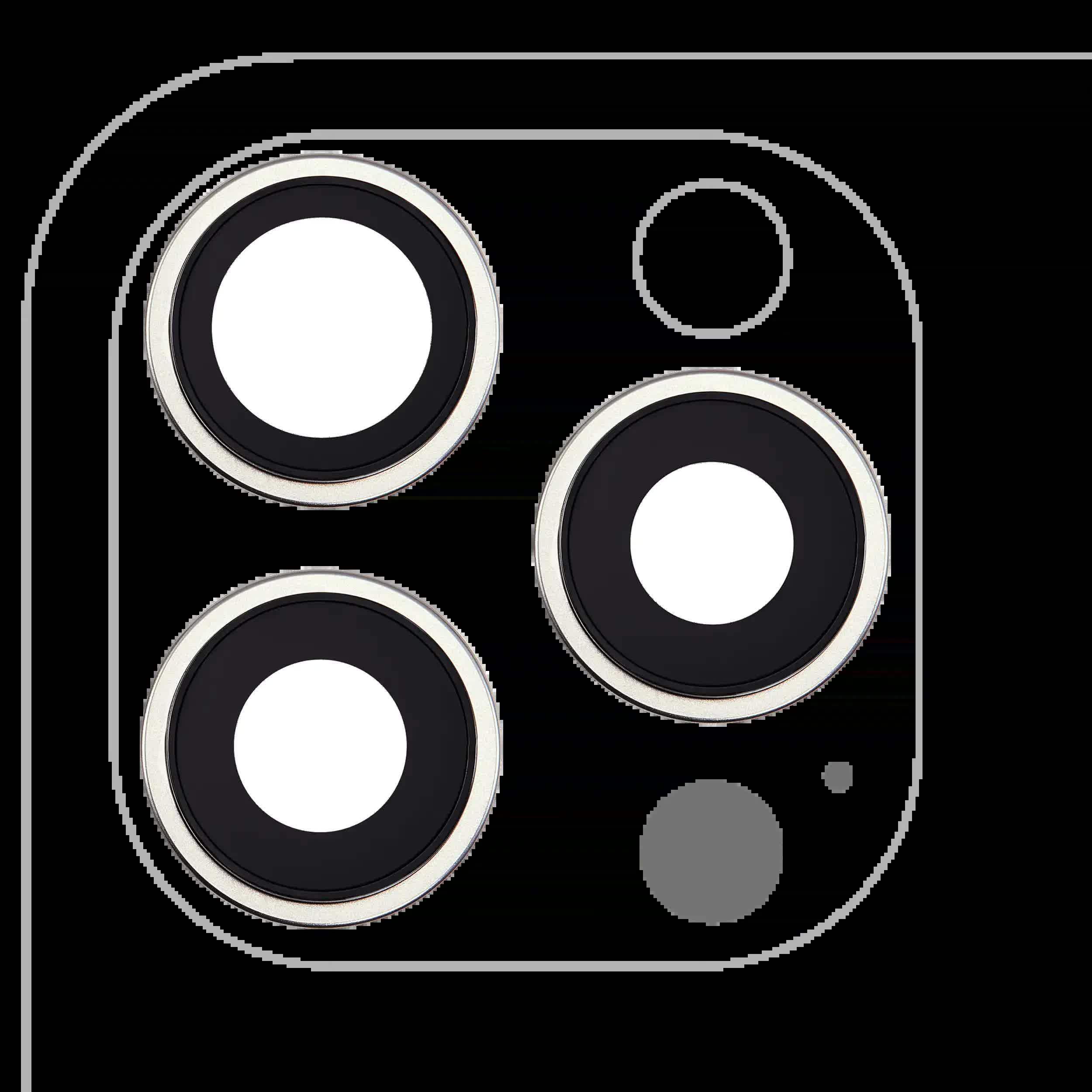 Rückkamera-Glas mit Halterung und Blende für iPhone 16 Pro / 16 Pro Max (3-teiliges Set) (Premium) (Natural Titanium)