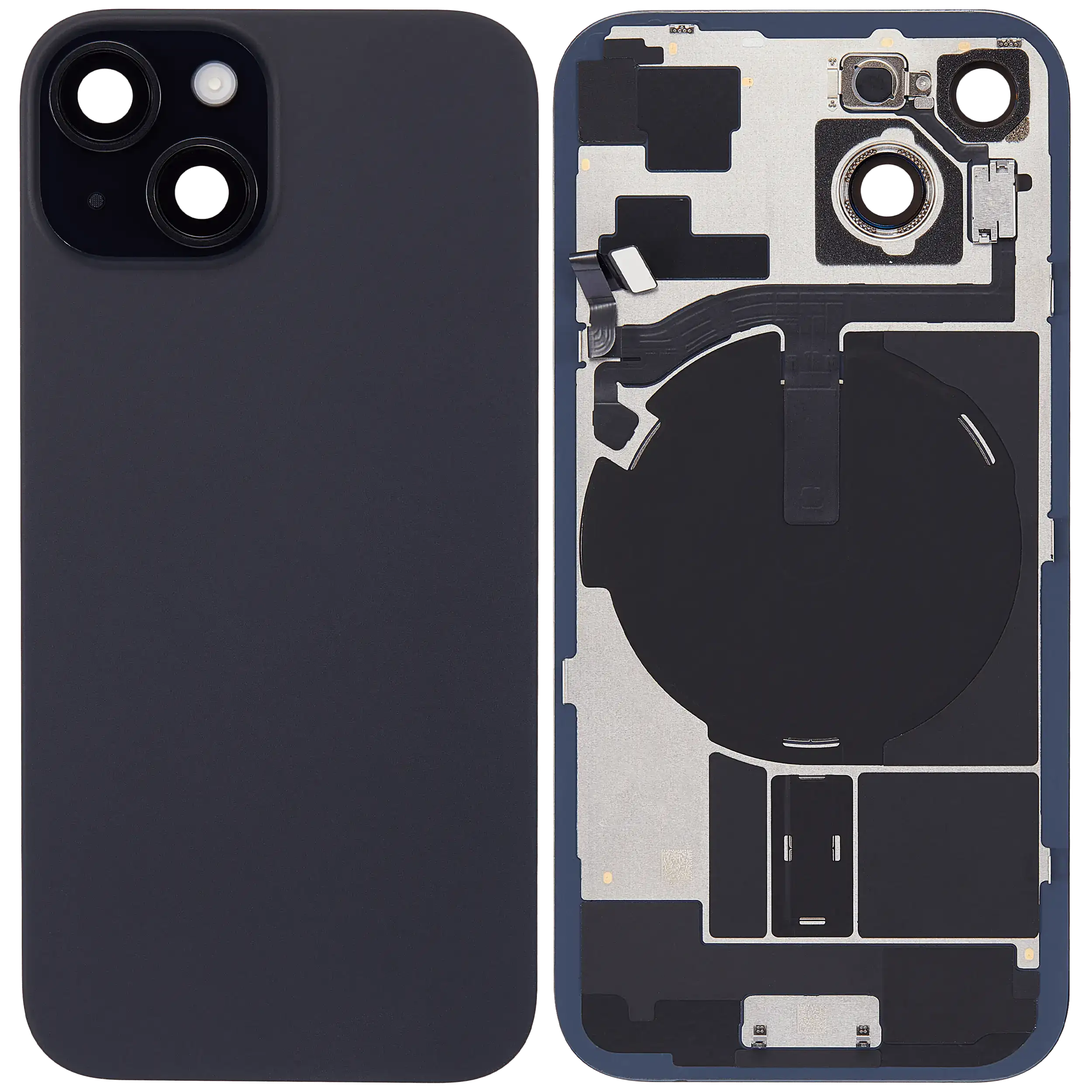 Rückglas mit MagSafe Magnet & NFC & Taschenlampen-Flexkabel für iPhone 15 (ausgebautes Originalteil: Grade B) (Black (Schwarz)) – Bild 2