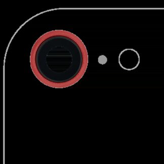 Rückkamera-Glas mit Halterung und Blende für iPhone 8 / SE (2020) / SE (2022) (Real Sapphire) (Premium) (Red (Rot)) (10er-Pack)
