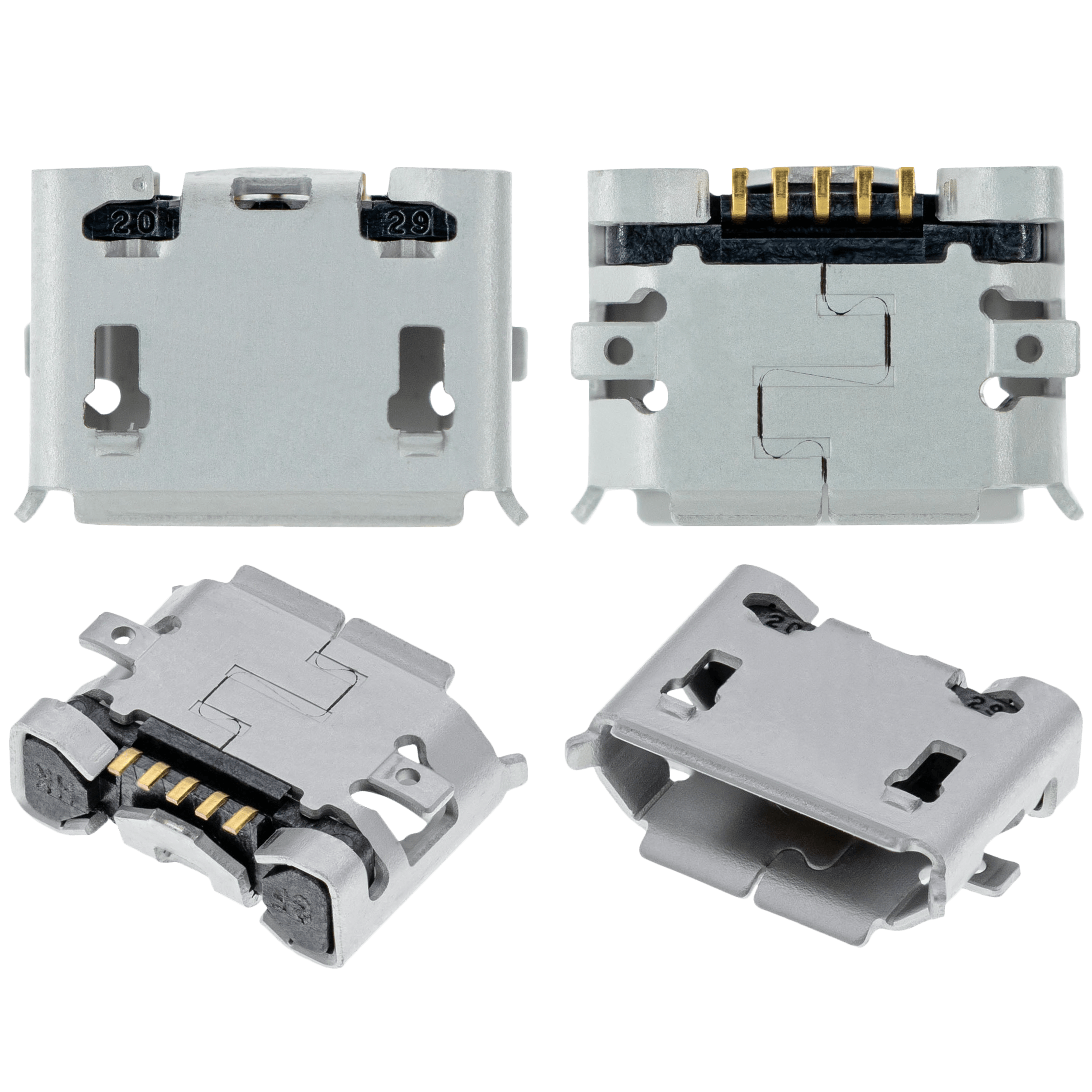 Ladebuchse Löten erforderlich - 05 Pin - Micro B - 2 Anchor Points (C004) – Bild 2