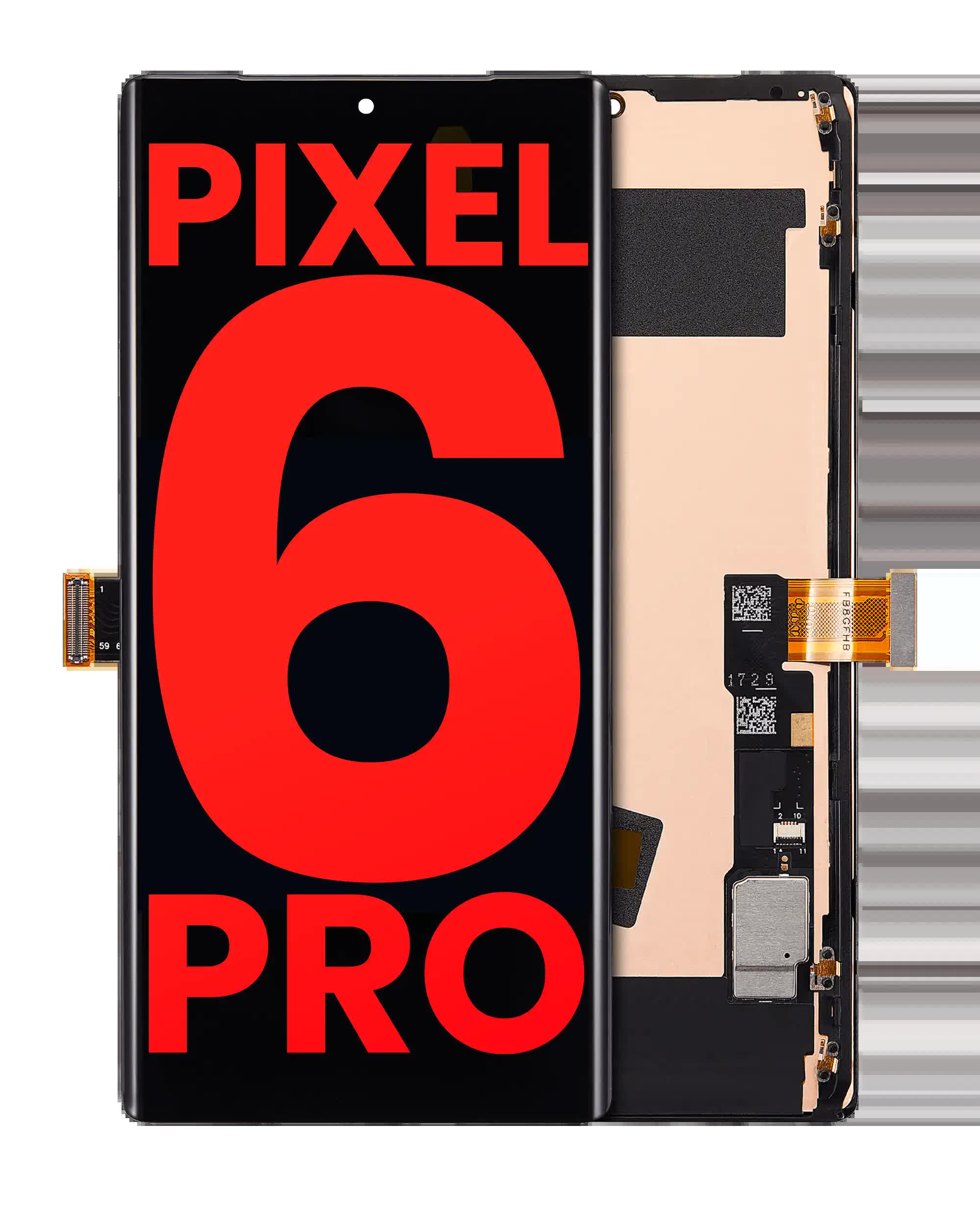 OLED Display mit Rahmen (ohne Fingerprint Sensor) für Google Pixel 6 Pro (Aftermarket Plus)