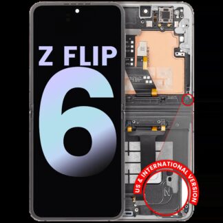 Inner OLED Display mit Rahmen für Samsung Galaxy Z Flip 6 5G (US & International) (Service Pack) (Silver Shadow)