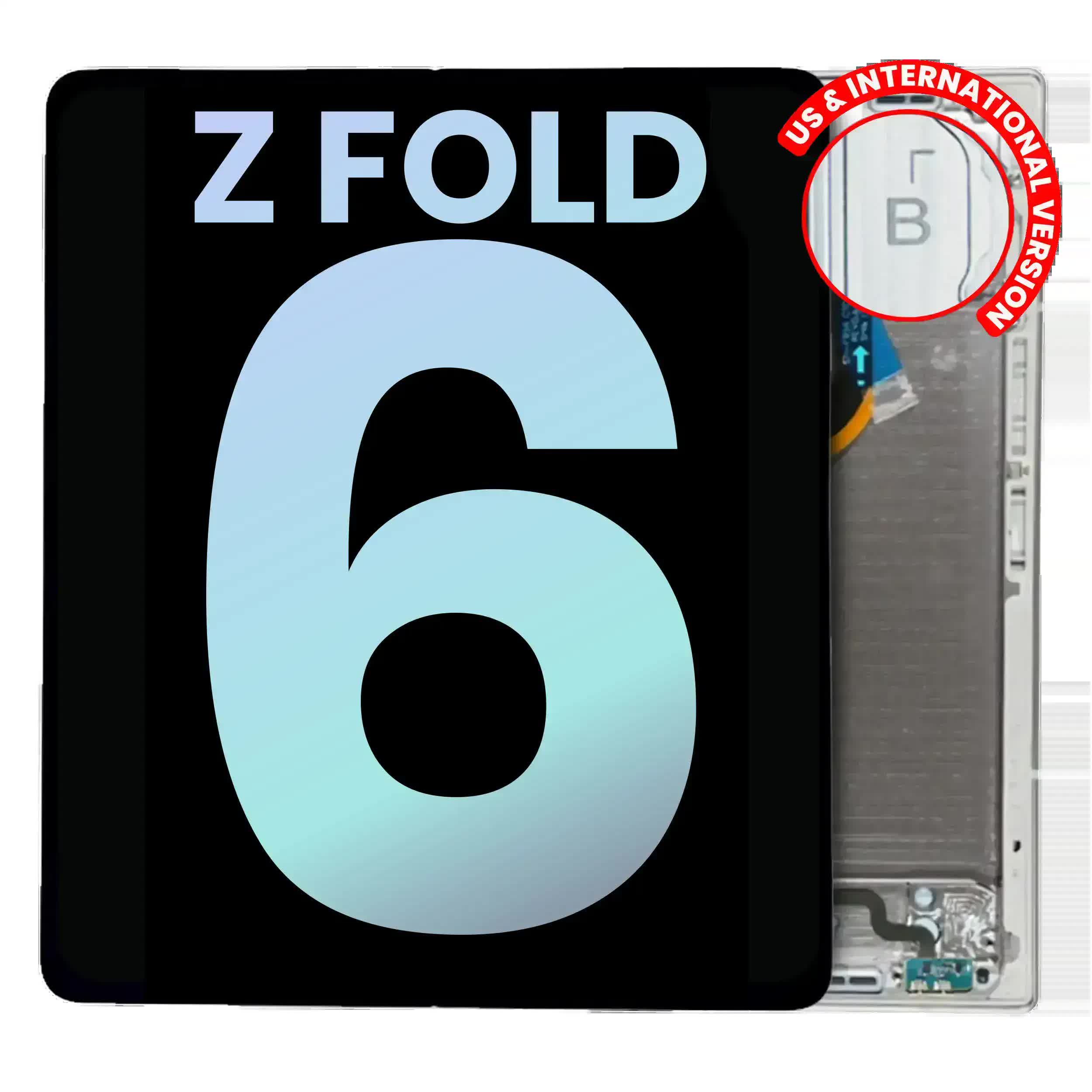 Inner OLED Display mit Rahmen für Samsung Galaxy Z Fold 6 5G (US & International) (Service Pack) (Pink (Rosa))