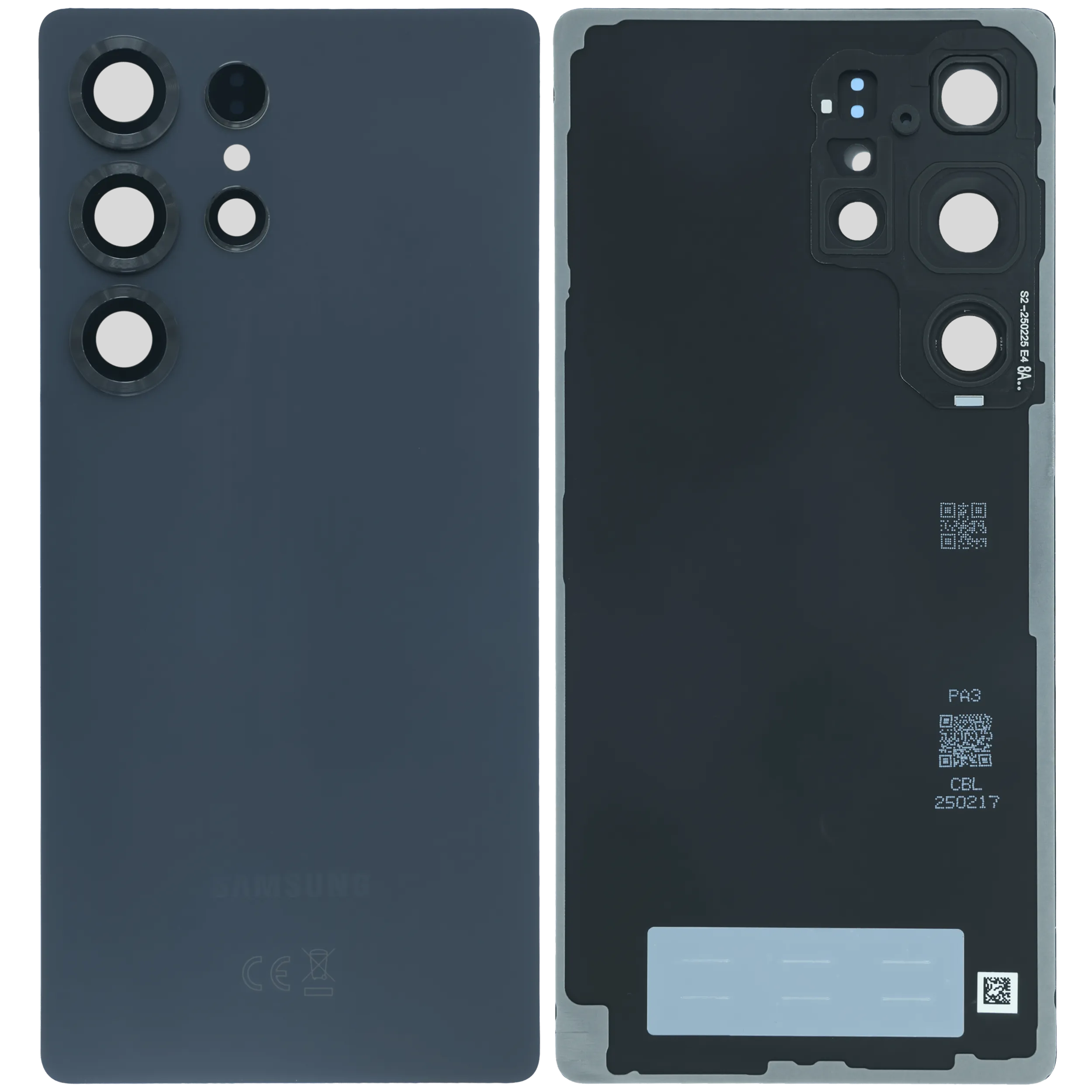 Rückdeckelglas mit Kameraglas für Samsung Galaxy S25 Ultra 5G (Service Pack) (Titanium Black) – Bild 3