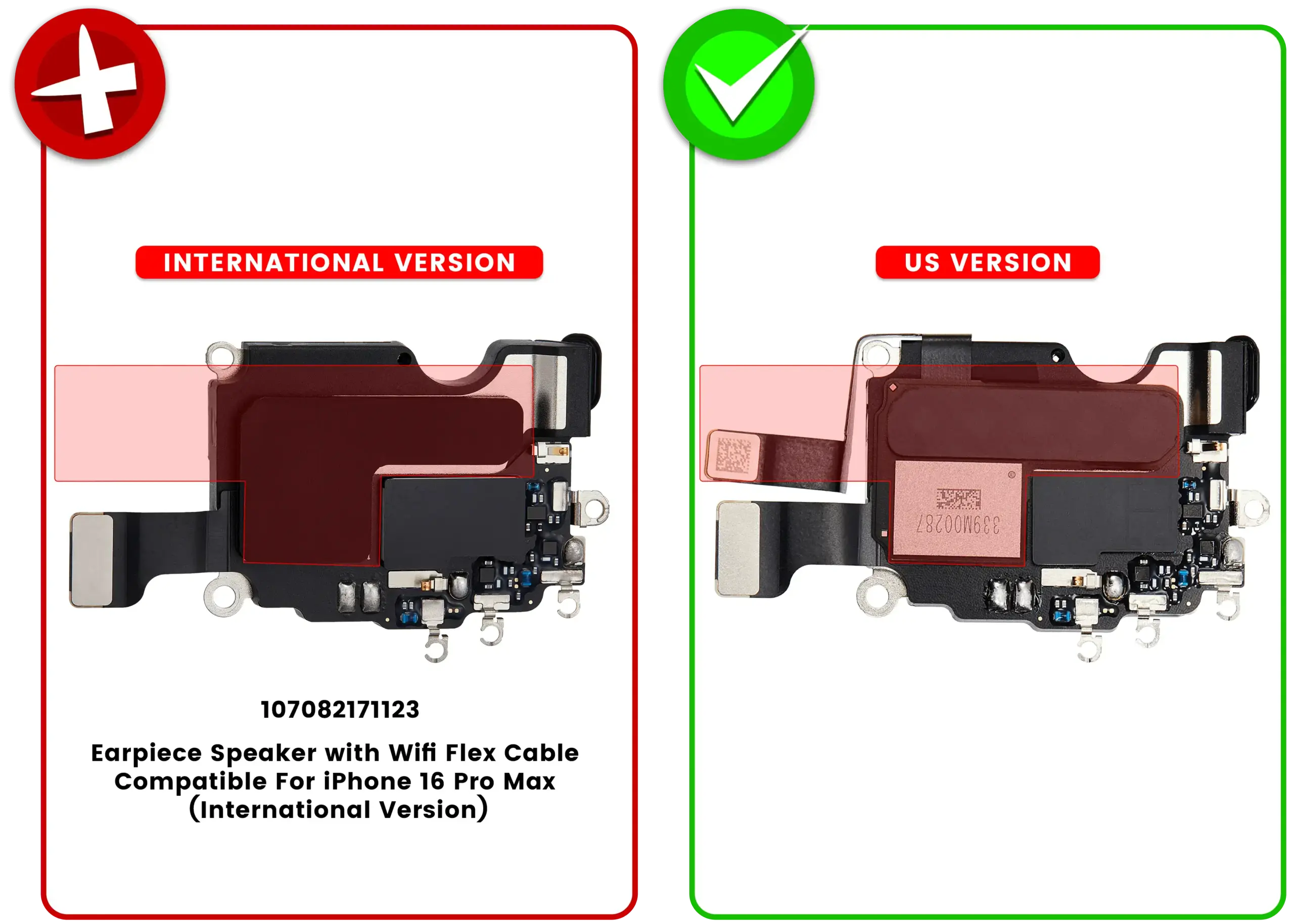 Hörmuschel-Lautsprecher mit Wifi Flexkabel für iPhone 16 Pro Max (US-Version) – Bild 3