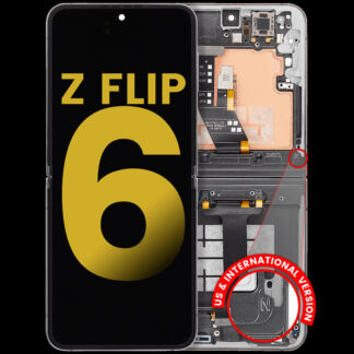 Inner OLED Display mit Rahmen für Samsung Galaxy Z Flip 6 5G (US & International) (professionell aufgearbeitet) (Silver Shadow)