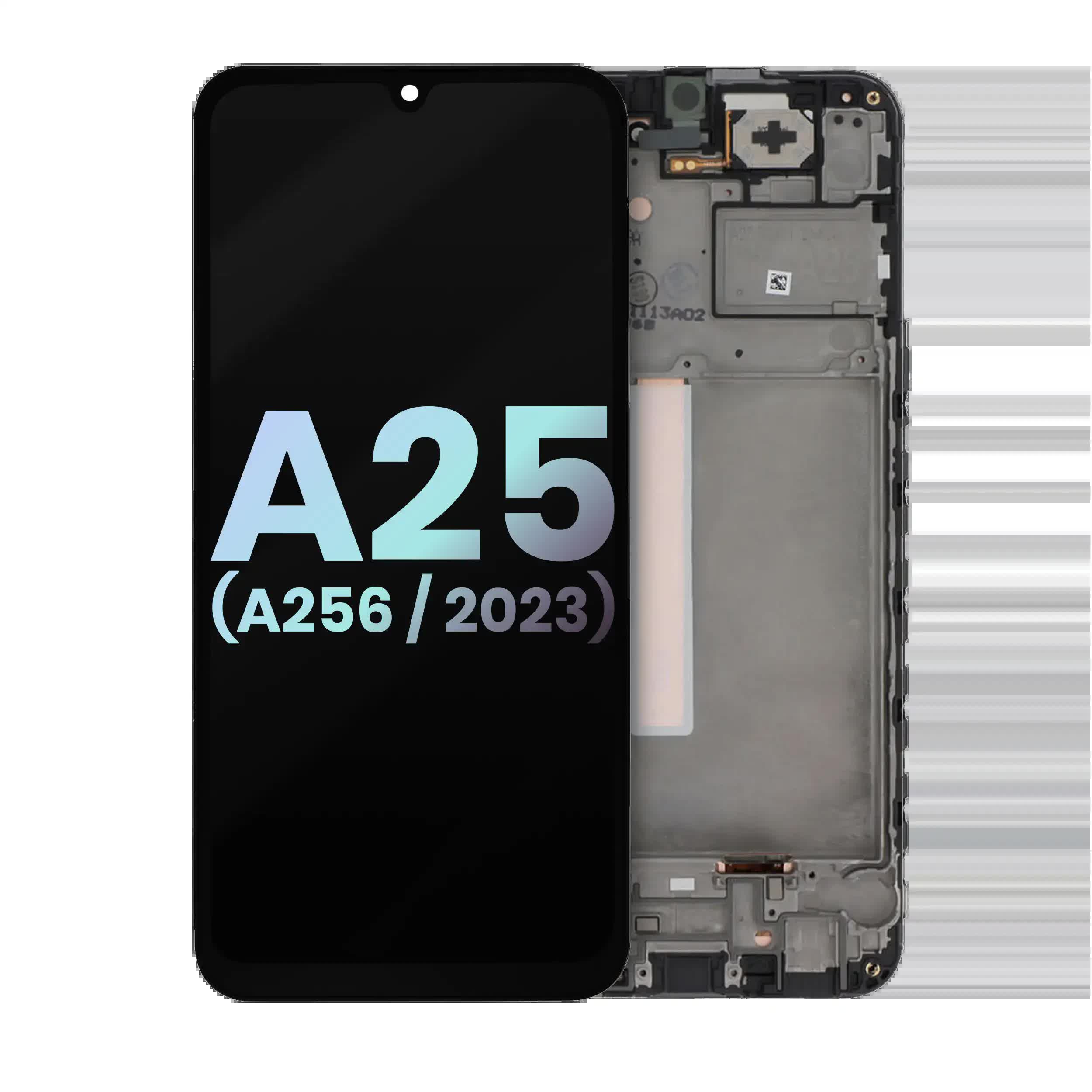 OLED Display mit Rahmen für Samsung Galaxy A25 5G (A256 / 2023) (Service Pack)