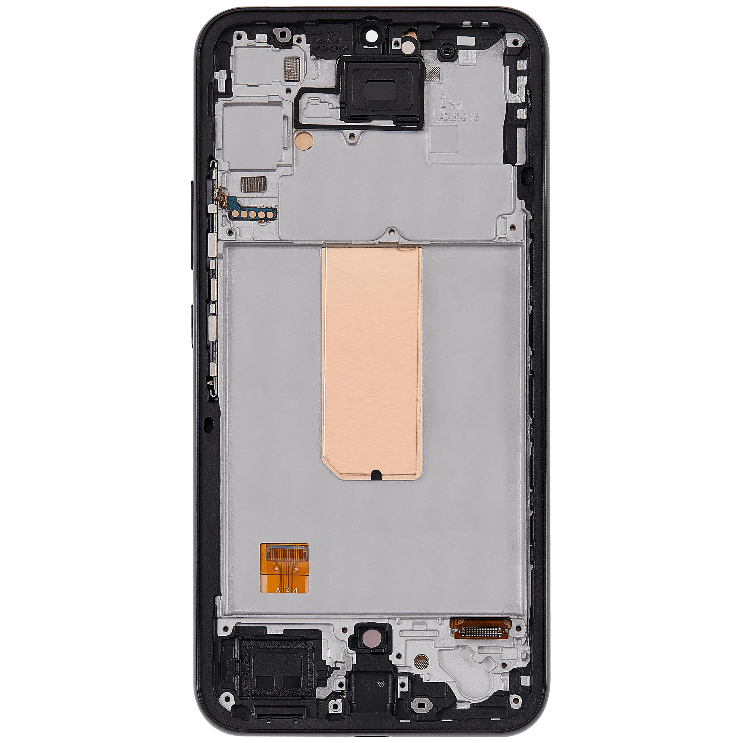 OLED Display mit Rahmen für Samsung Galaxy A34 5G (A346 / 2023) (6.46") (Aftermarket Plus) (Graphite) – Bild 4