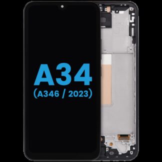 LCD Display mit Rahmen für Samsung Galaxy A34 5G (A346 / 2023) (Aftermarket : incell ) (Graphite)