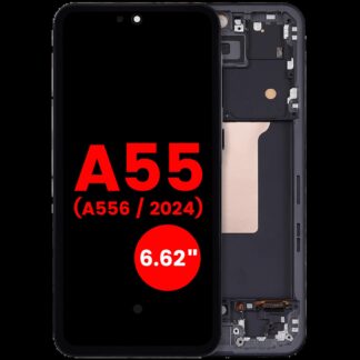 OLED Display mit Rahmen für Samsung Galaxy A55 (A556 / 2024) (6.62") (Aftermarket Plus) (Navy)