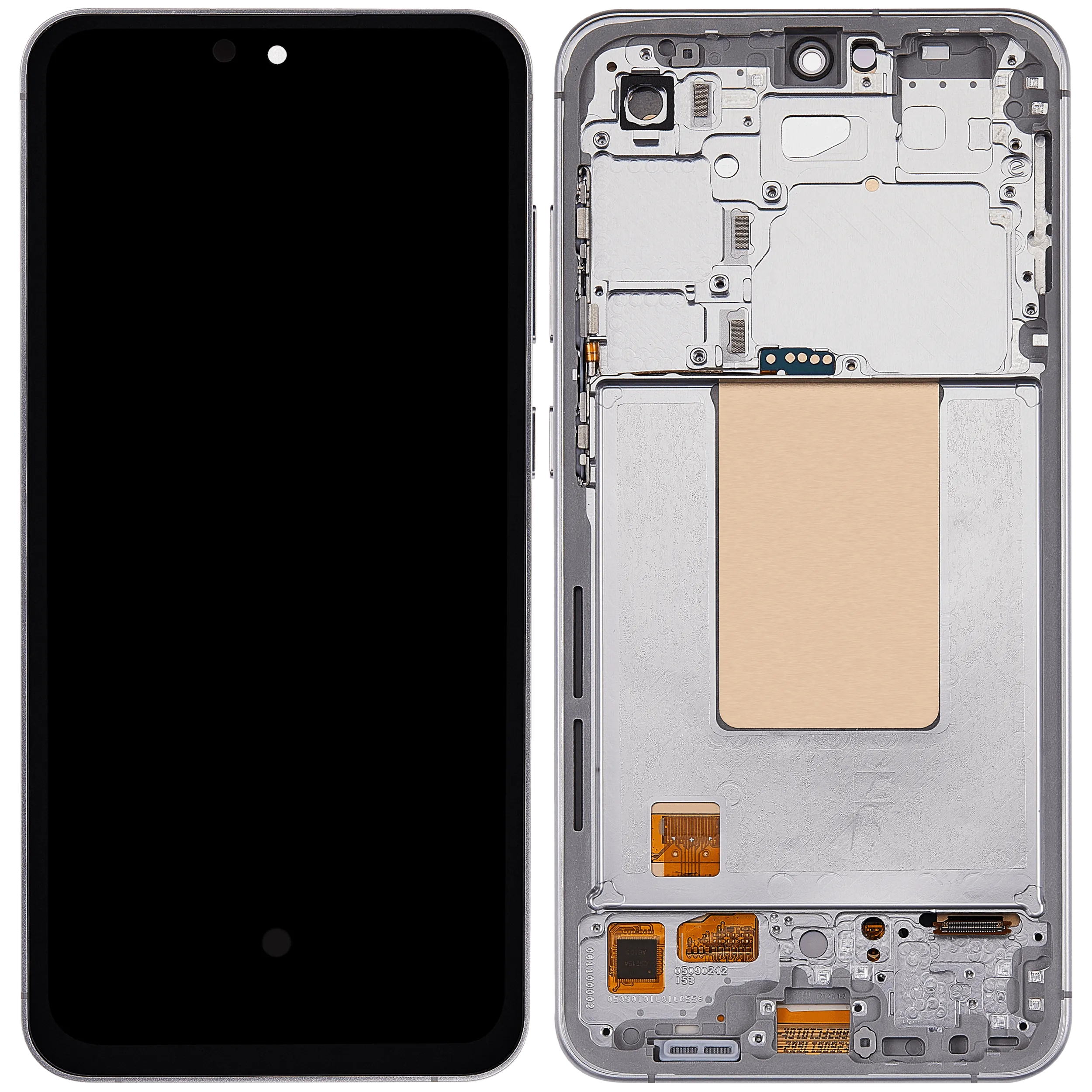 OLED Display mit Rahmen für Samsung Galaxy S24 FE 5G (US & International Version) (6.62") (Aftermarket Plus) (Gray (Grau)) – Bild 2