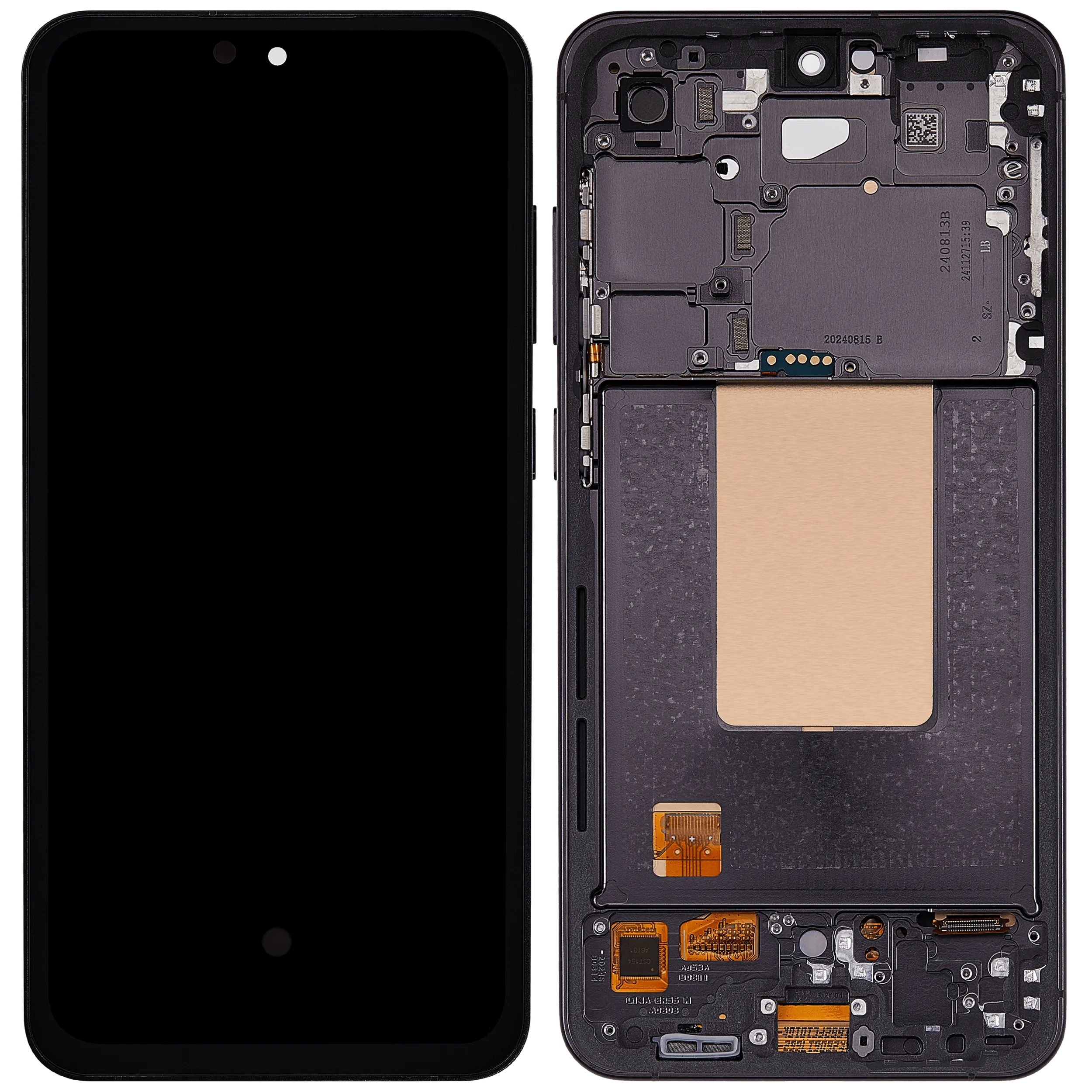 OLED Display mit Rahmen für Samsung Galaxy S24 FE 5G (US & International Version) (6.62") (Aftermarket Plus) (Graphite) – Bild 2