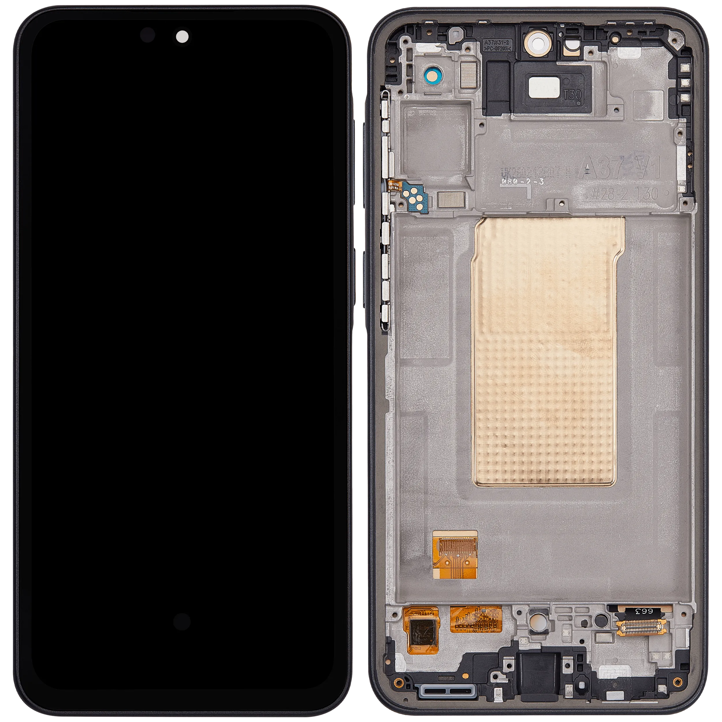 OLED Display mit Rahmen für Samsung Galaxy A37 5G (A376 / 2026) (6.62") (Aftermarket Plus) (Charkoal) – Bild 2