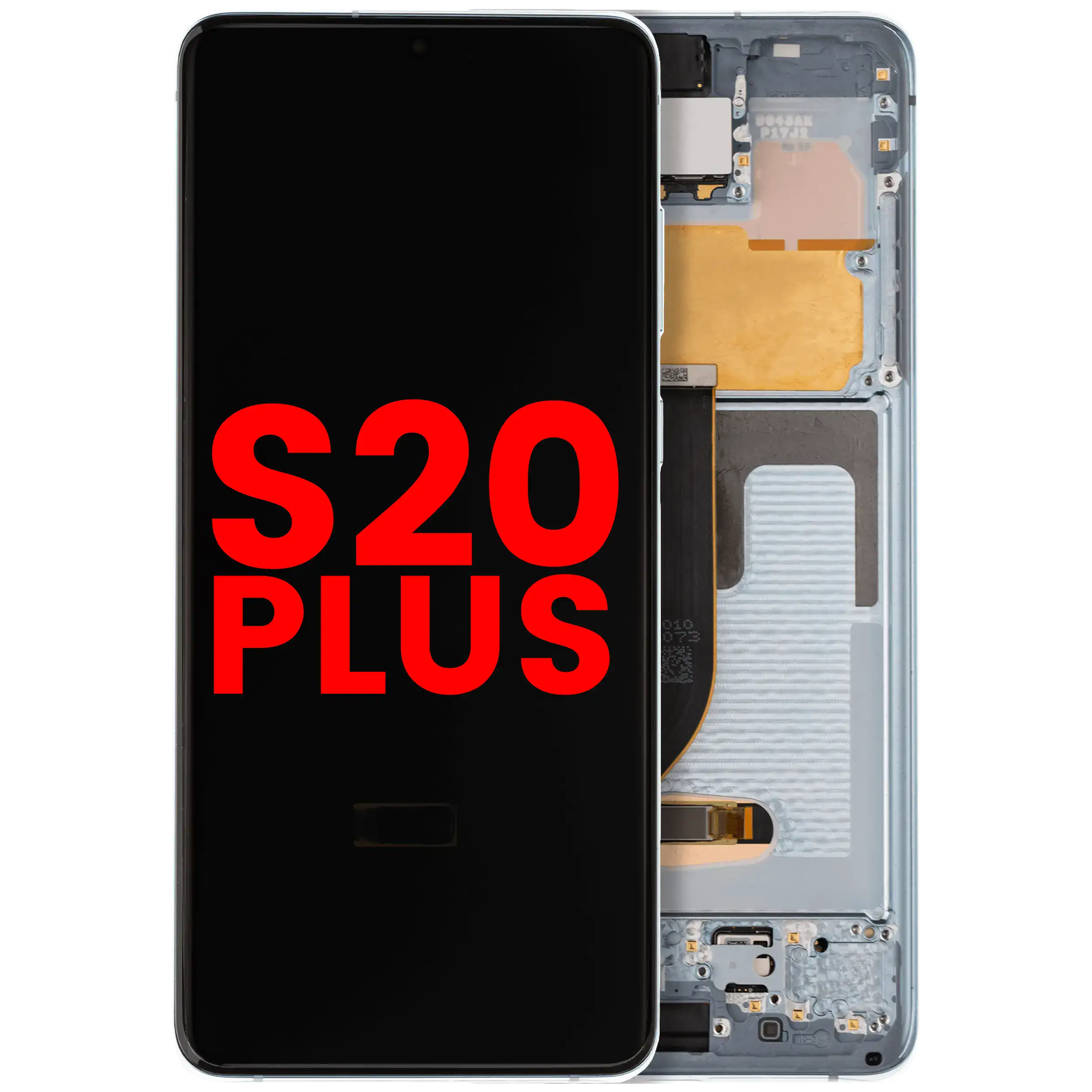 LCD Display mit Rahmen (ohne FingerPrint Sensor) für Samsung Galaxy S20 Plus 5G (US & International) (Aftermarket: Incell) (Cosmic Black) – Bild 4
