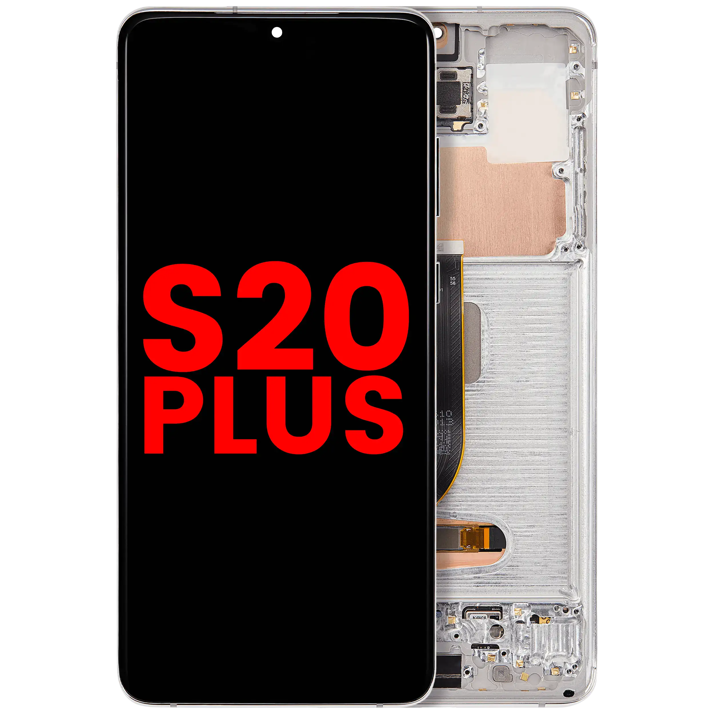 LCD Display mit Rahmen (ohne FingerPrint Sensor) für Samsung Galaxy S20 Plus 5G (US & International) (Aftermarket: Incell) (Cosmic Black) – Bild 5