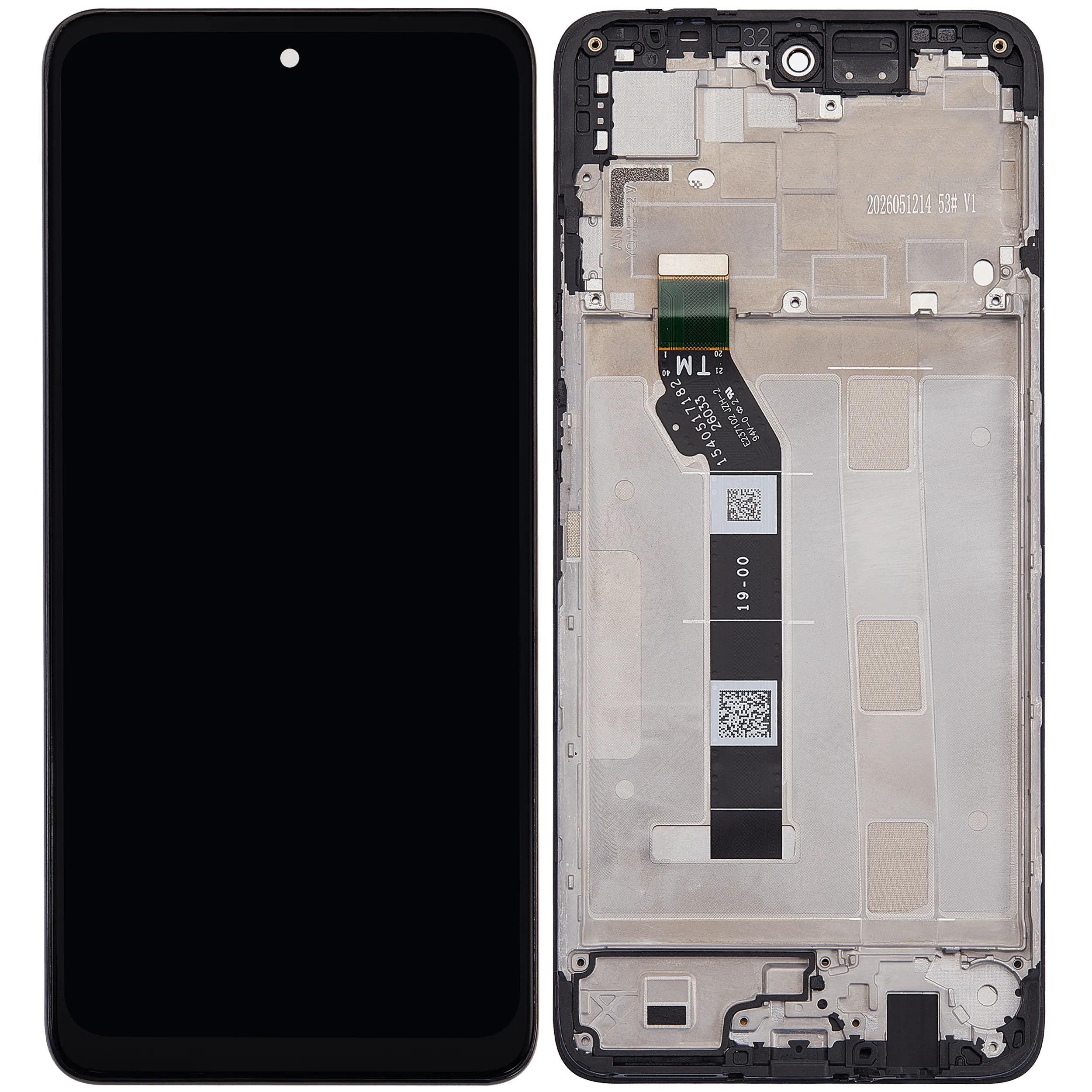 LCD Display mit Rahmen für Motorola Moto G37 (XT2625-4-5 / 2026) / G37 Power (XT2625-3-6 / 2026) (professionell aufgearbeitet) – Bild 2