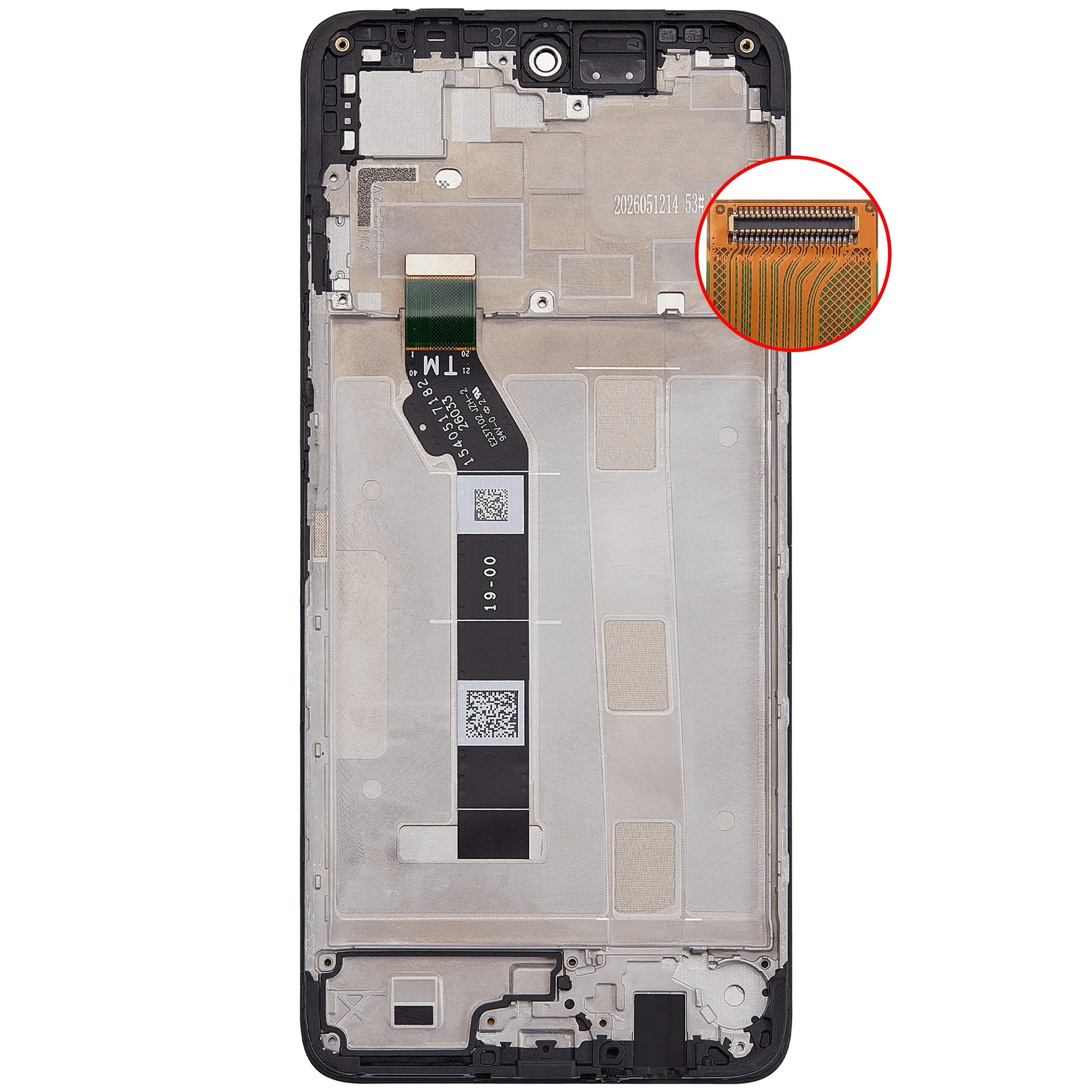LCD Display mit Rahmen für Motorola Moto G37 (XT2625-4-5 / 2026) / G37 Power (XT2625-3-6 / 2026) (professionell aufgearbeitet) – Bild 4