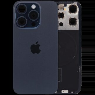 Rückglas mit MagSafe Magnet & NFC & Taschenlampen-Flexkabel für IPhone 15 Pro (Original) (Blue Titanium)