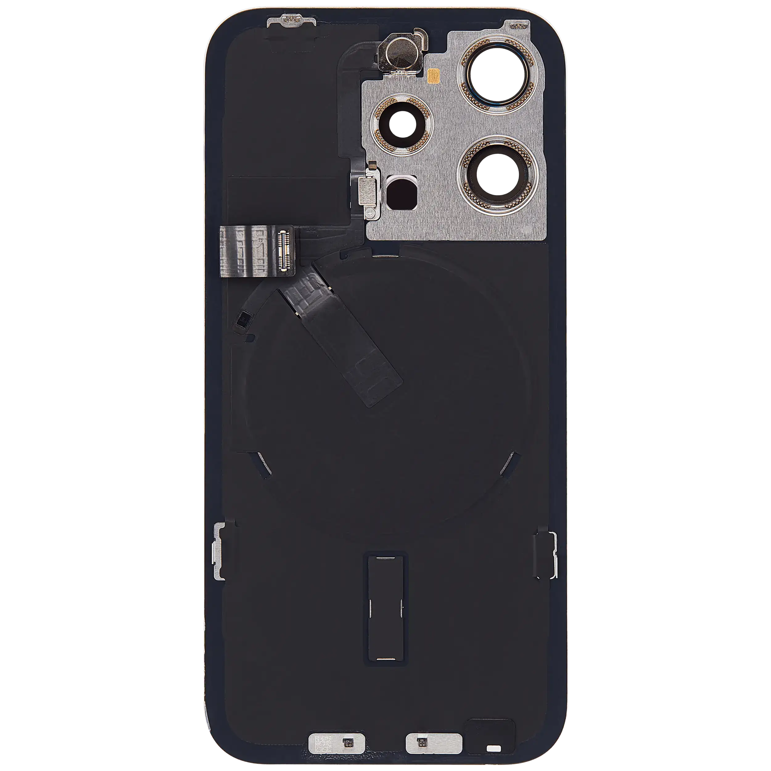 Rückglas mit MagSafe Magnet & NFC & Taschenlampen-Flexkabel für IPhone 15 Pro (Original) (White Titanium) – Bild 4