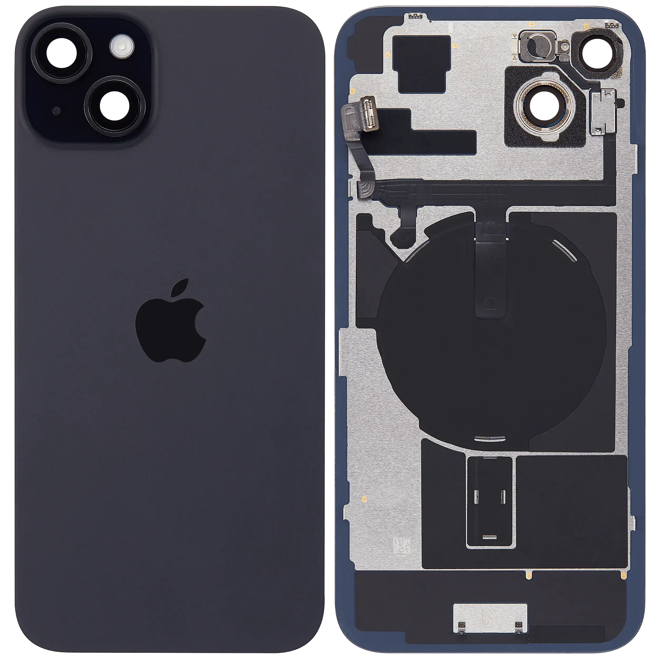 Rückglas mit MagSafe Magnet & NFC & Taschenlampen-Flexkabel für IPhone 15 Plus (Original) (Black (Schwarz)) – Bild 2