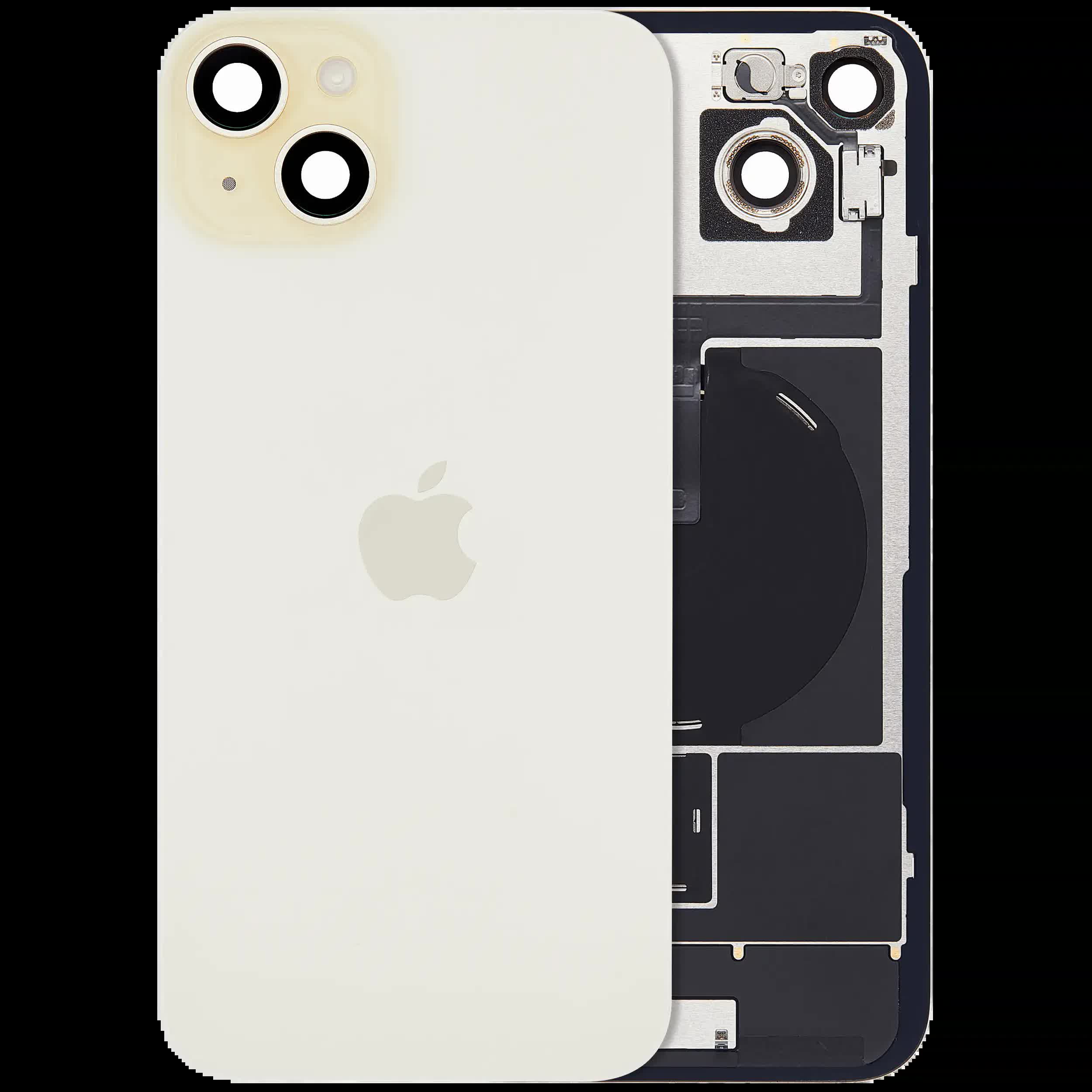 Rückglas mit MagSafe Magnet & NFC & Taschenlampen-Flexkabel für IPhone 15 Plus (Original) (Yellow)