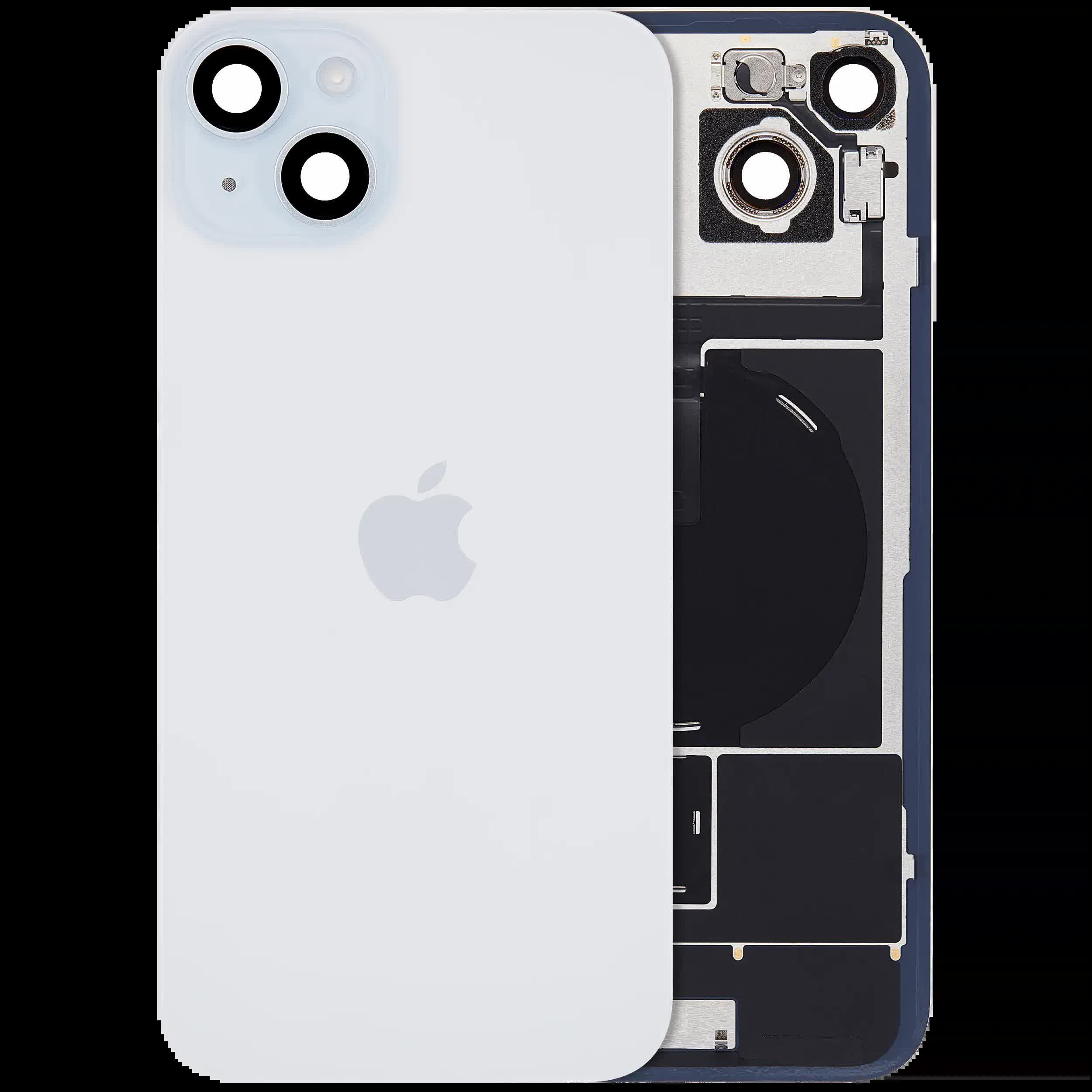 Rückglas mit MagSafe Magnet & NFC & Taschenlampen-Flexkabel für IPhone 15 Plus (Original) (Blue (Blau))