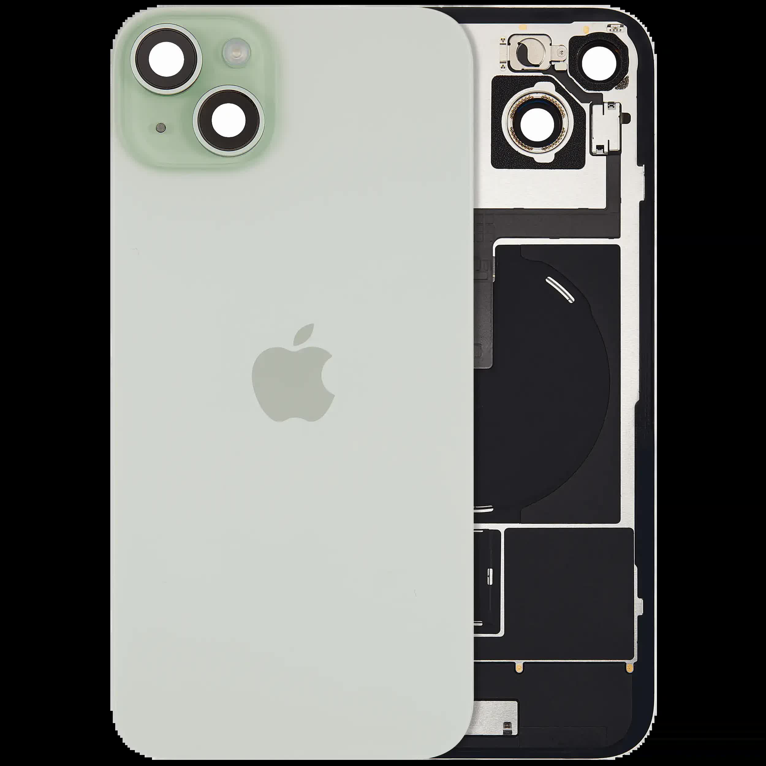 Rückglas mit MagSafe Magnet & NFC & Taschenlampen-Flexkabel für IPhone 15 Plus (Original) (Green (Grün))