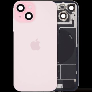 Rückglas mit MagSafe Magnet & NFC & Taschenlampen-Flexkabel für IPhone 15 (Original) (Pink (Rosa))
