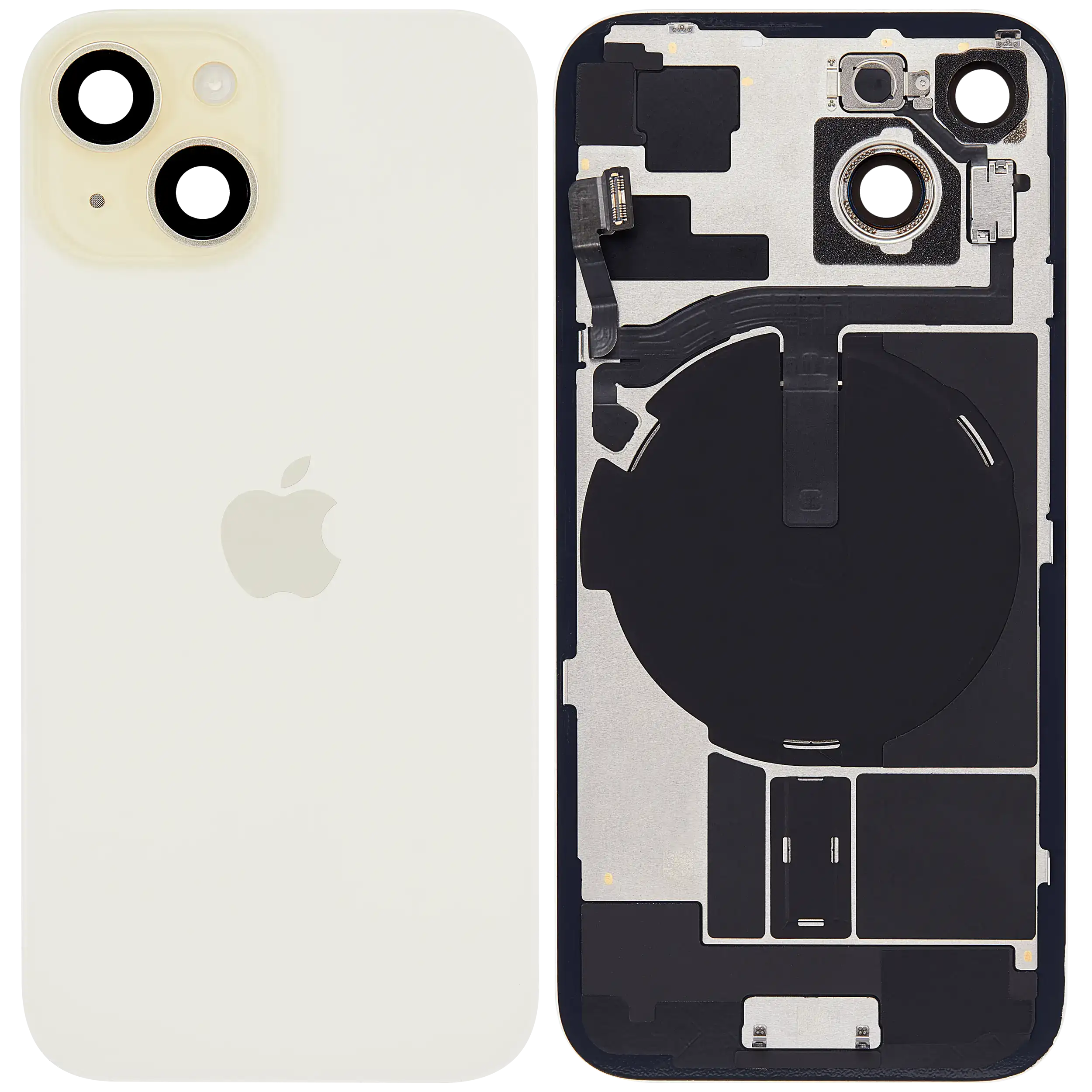 Rückglas mit MagSafe Magnet & NFC & Taschenlampen-Flexkabel für IPhone 15 (Original) (Yellow) – Bild 2