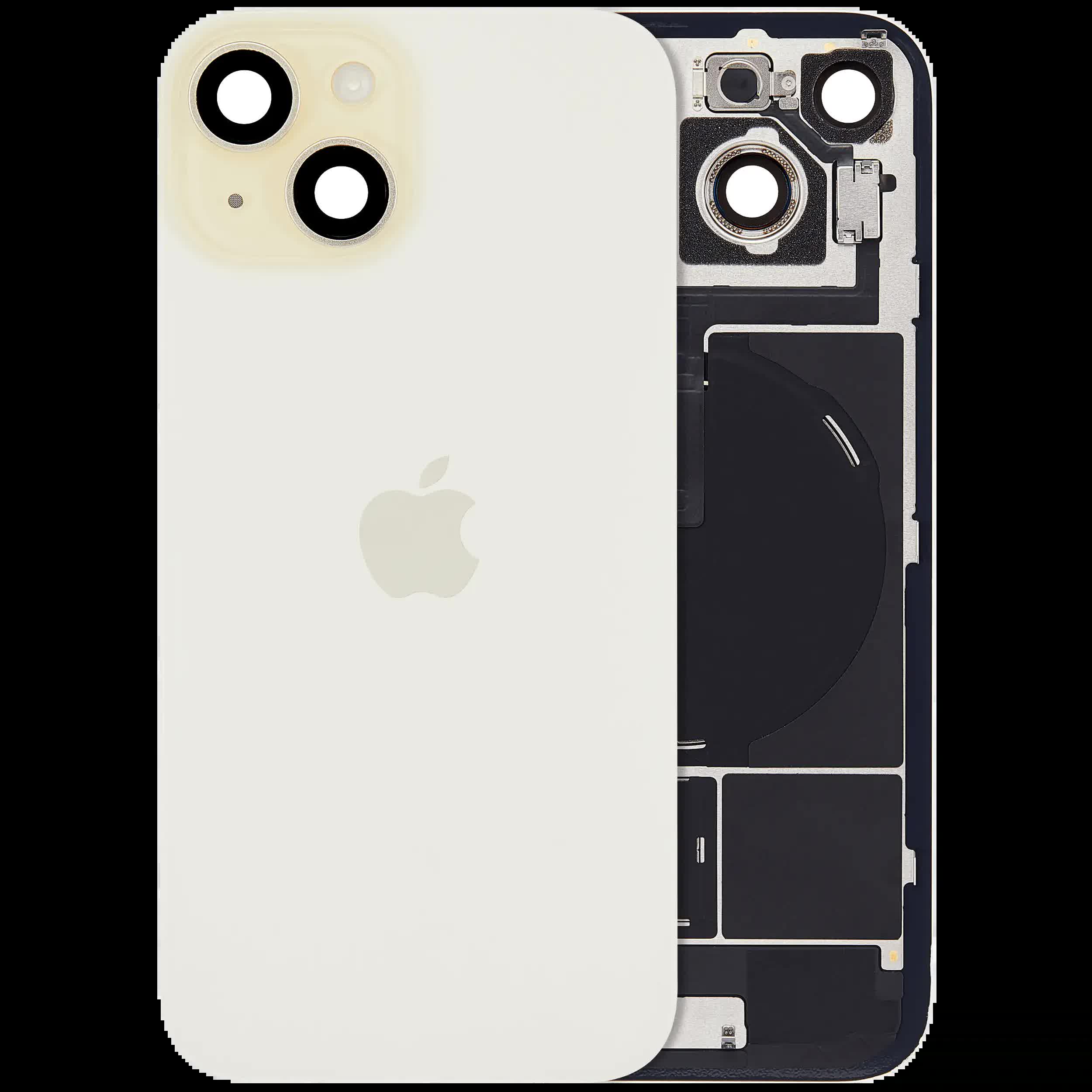 Rückglas mit MagSafe Magnet & NFC & Taschenlampen-Flexkabel für IPhone 15 (Original) (Yellow)