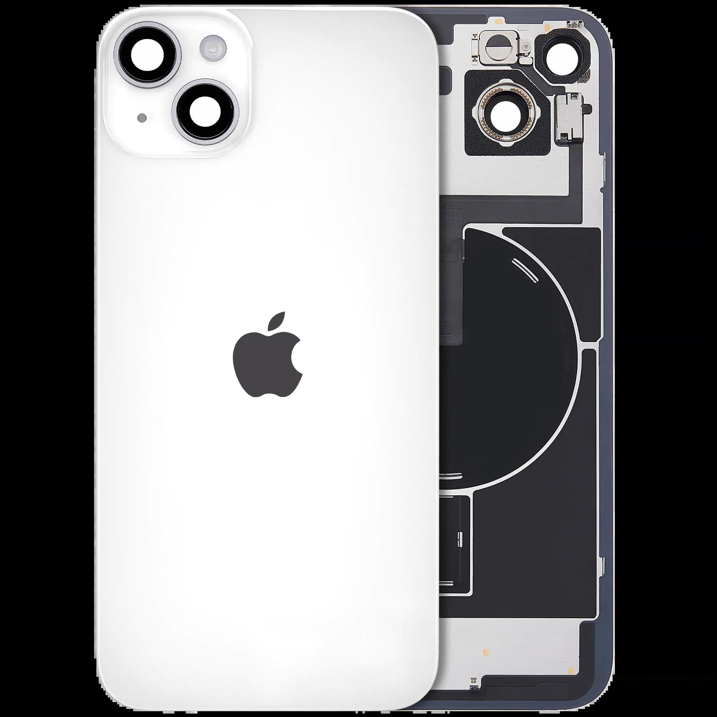 Rückglas mit MagSafe Magnet & NFC & Taschenlampen-Flexkabel für iPhone 14 Plus (Original) (Starlight)
