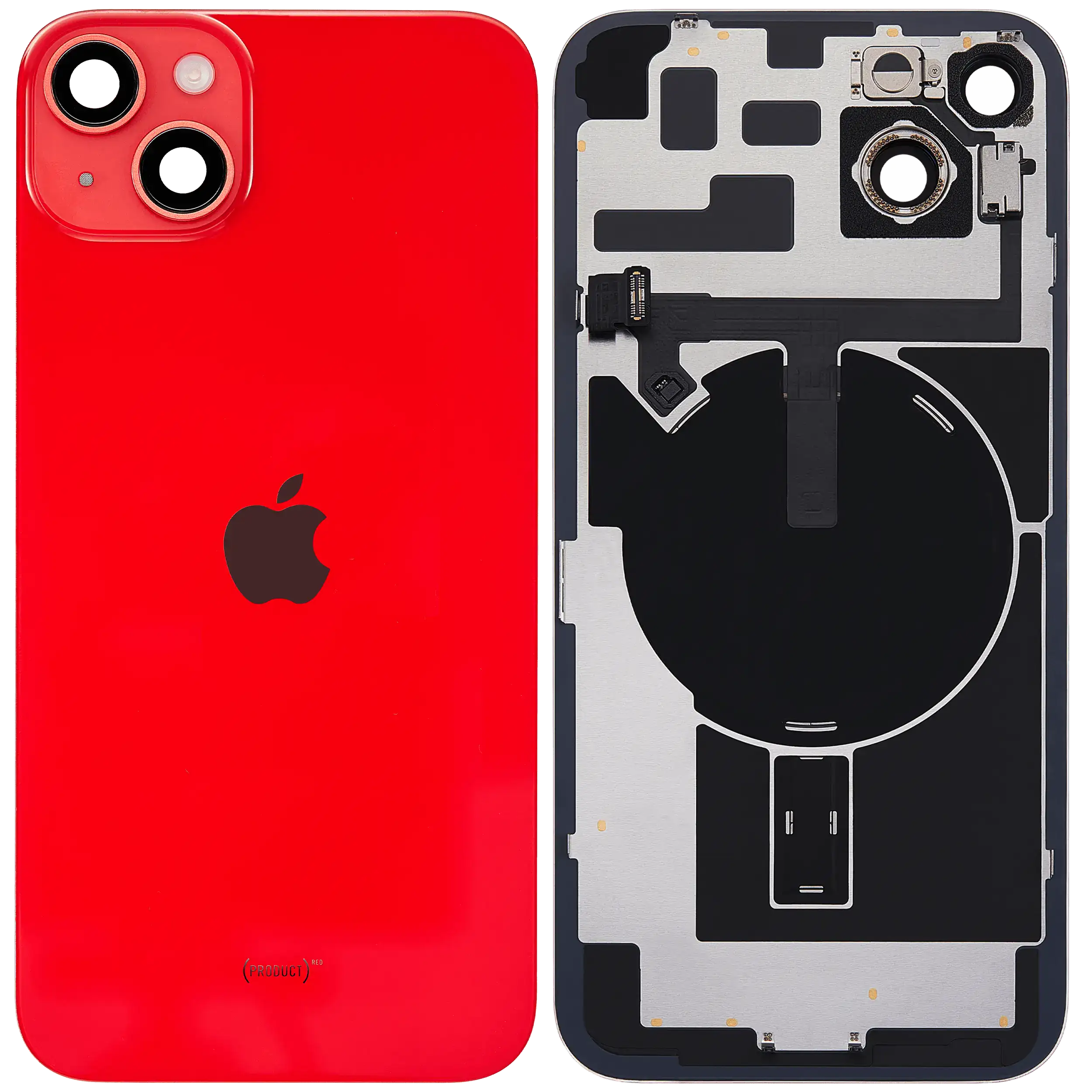 Rückglas mit MagSafe Magnet & NFC & Taschenlampen-Flexkabel für iPhone 14 Plus (Original) (Red (Rot)) – Bild 2