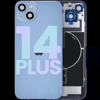 Rückglas mit MagSafe Magnet & NFC & Taschenlampen-Flexkabel für iPhone 14 Plus (Original) (Blue (Blau))