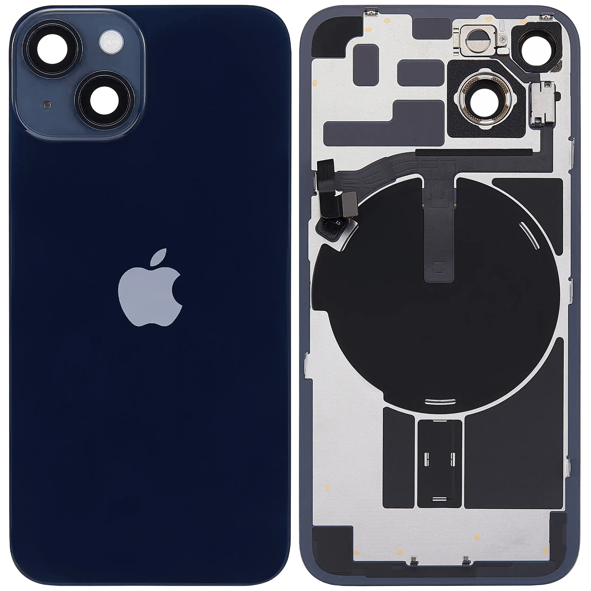 Rückglas mit MagSafe Magnet & NFC & Taschenlampen-Flexkabel für iPhone 14 (Original) (Midnight) – Bild 2