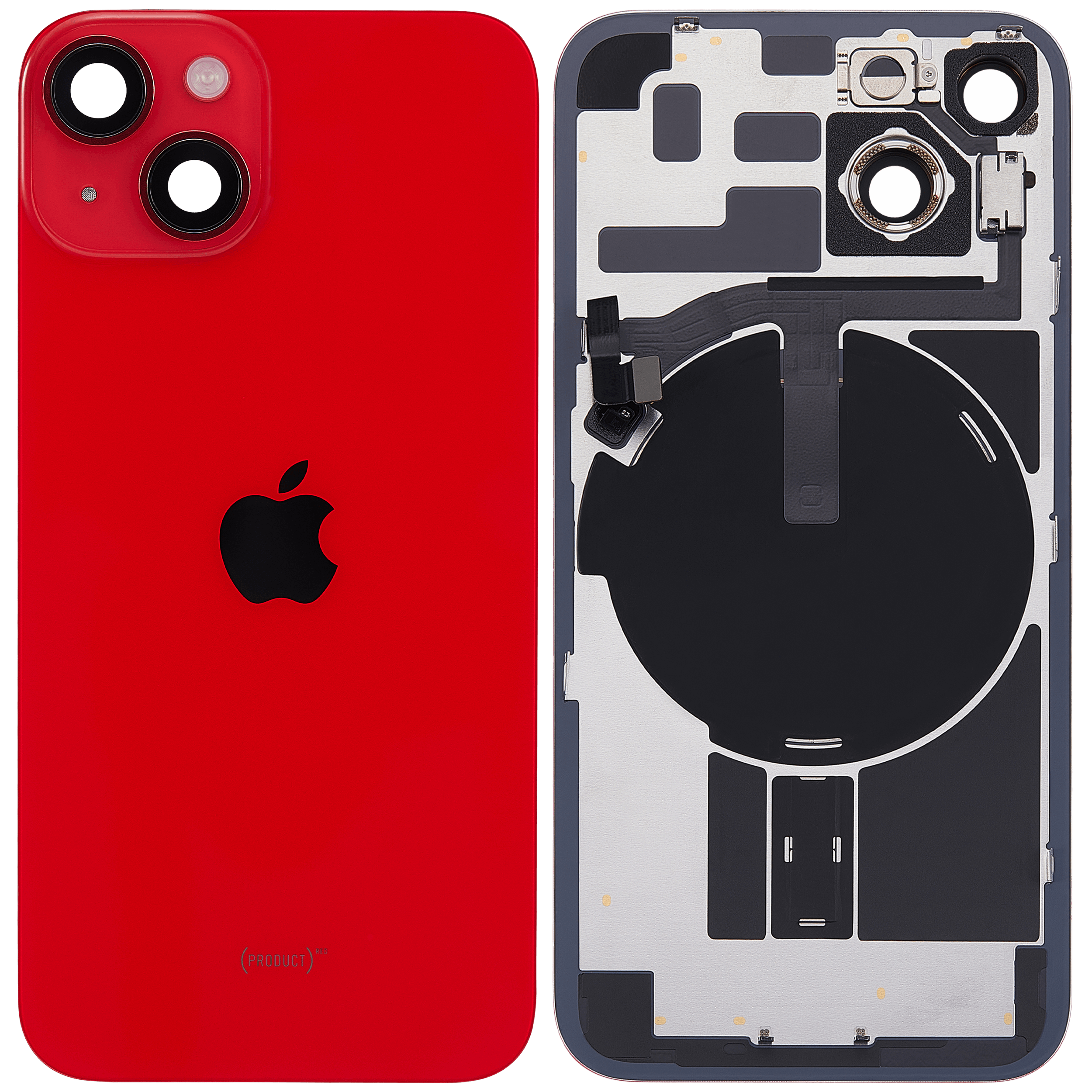 Rückglas mit MagSafe Magnet & NFC & Taschenlampen-Flexkabel für iPhone 14 (Original) (Red (Rot)) – Bild 2