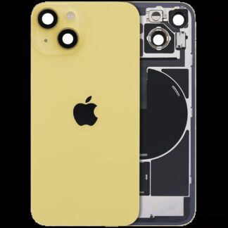 Rückglas mit MagSafe Magnet & NFC & Taschenlampen-Flexkabel für iPhone 14 (Original) (Yellow)