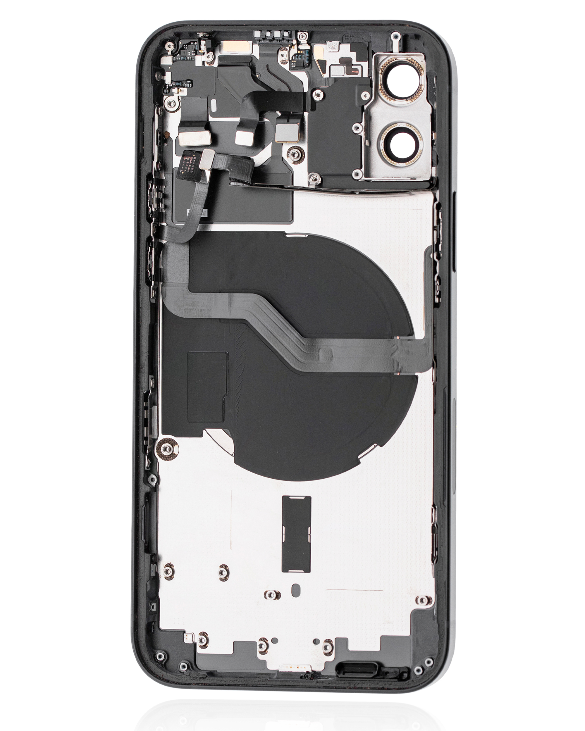 Rückgehäuse mit Kleinteilen für iPhone 12 (EU / globale Version) (ausgebautes Originalteil: Grade C) (Black (Schwarz)) – Bild 3