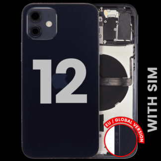 Rückgehäuse mit Kleinteilen für iPhone 12 (EU / globale Version) (ausgebautes Originalteil: Grade C) (Black (Schwarz))