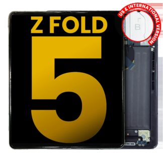 Inner OLED Display mit Rahmen für Samsung Galaxy Z Fold 5 5G (US & International) (professionell aufgearbeitet) (Phantom Black)