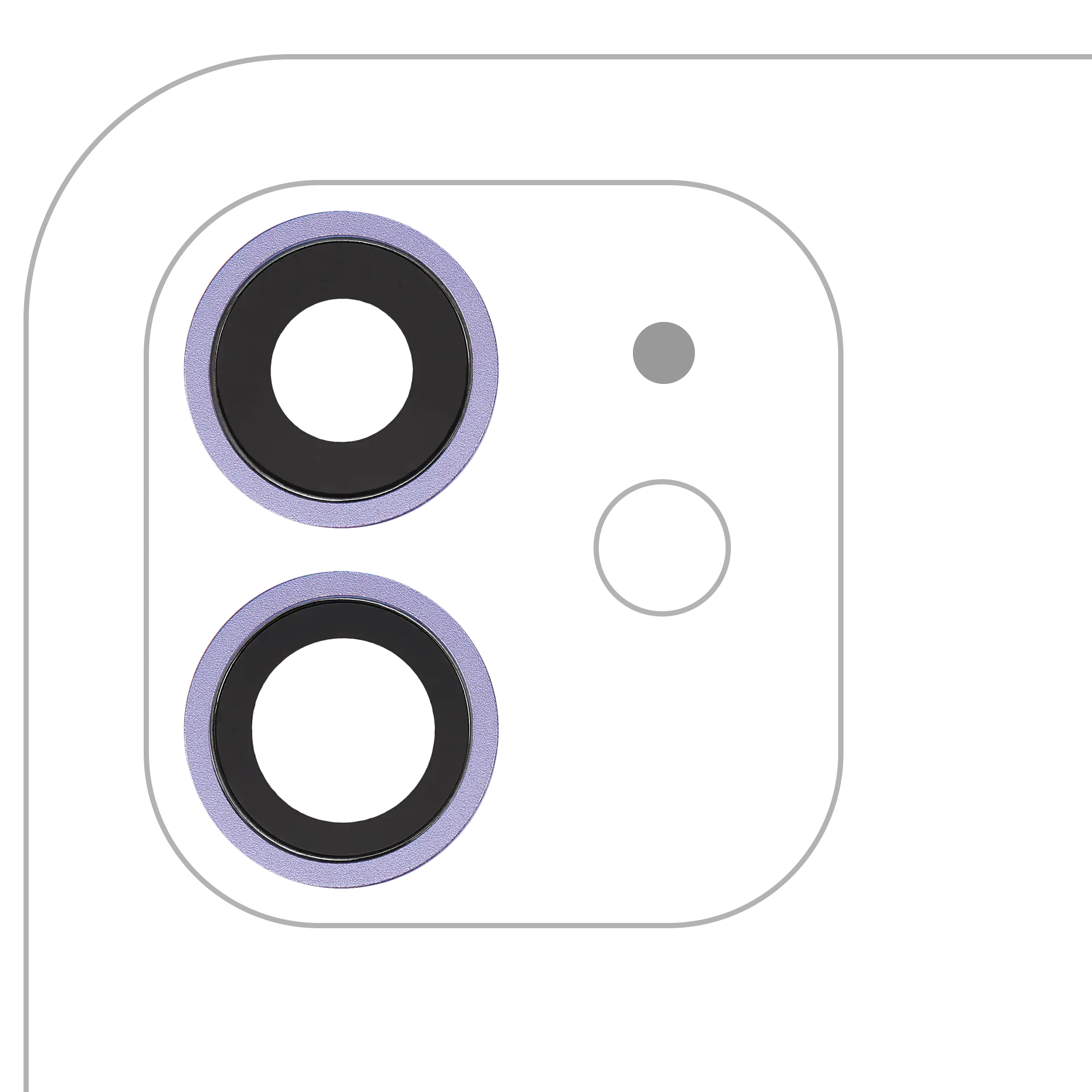 Rückkamera-Blendenring einzeln für iPhone 11 / 12 / 12 Mini (2-teiliges Set) (Black (Schwarz)) – Bild 5