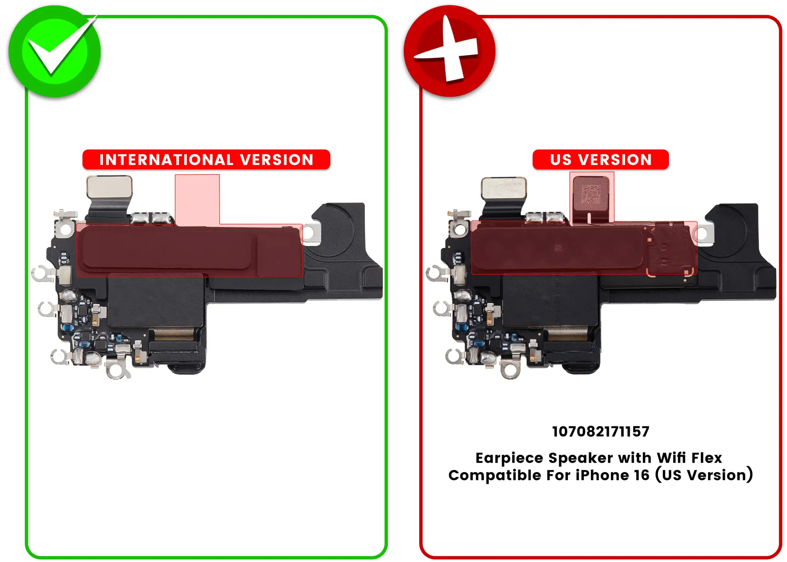 Hörmuschel-Lautsprecher mit Wifi Flexkabel für iPhone 16 (International Version) – Bild 3