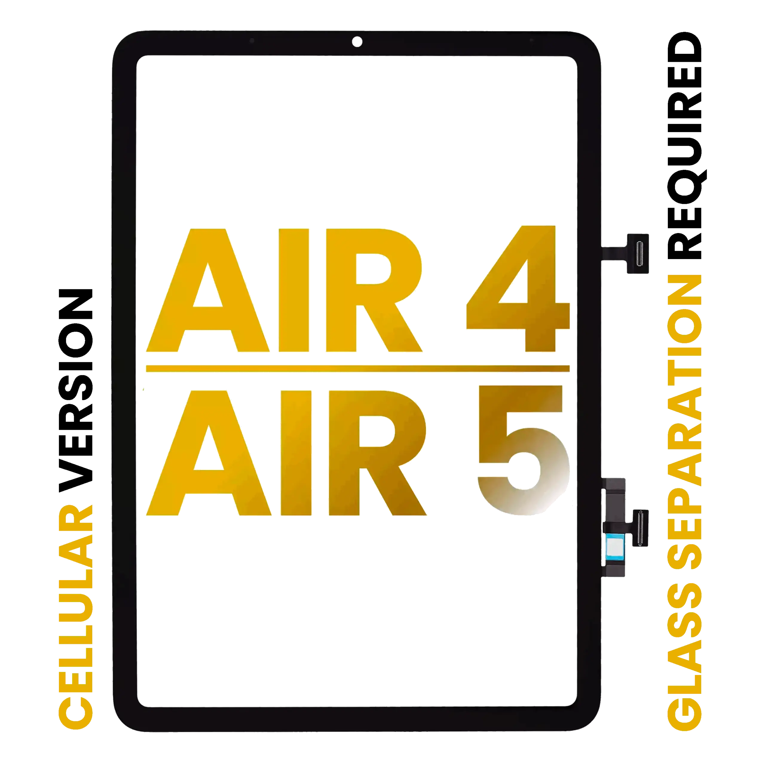 Touchscreen-Digitizer für iPad Air 11" (2024 / 2025 / 2026) (OCA vormontiert & Glas Separation erforderlich) (Premium) (WiFi / Cellular) (Black (Schwarz)) – Bild 4