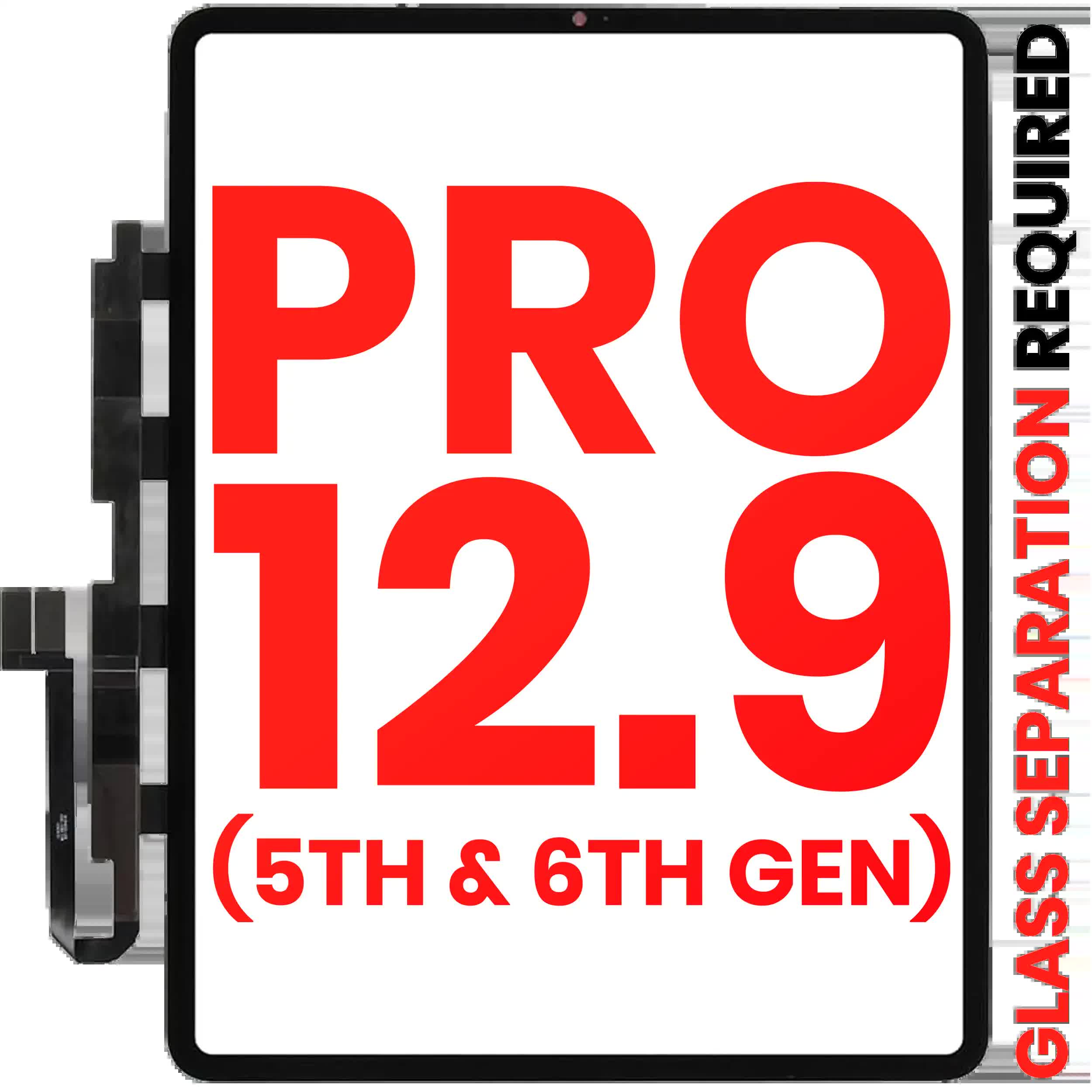 Touchscreen-Digitizer für iPad Pro 12.9" 5th Gen (2021) / 12.9" 6th Gen (2022) (OCA vormontiert & Glas Separation erforderlich) (Aftermarket Plus)