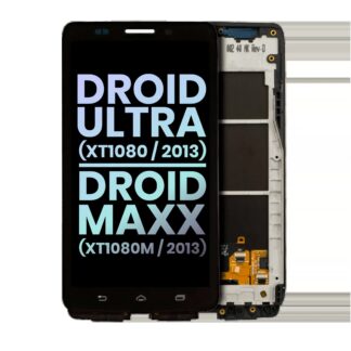 LCD Display mit Rahmen für Motorola Droid Ultra (XT1080 / 2013) / Droid Maxx (XT1080M / 2013) (Original) (Black (Schwarz))