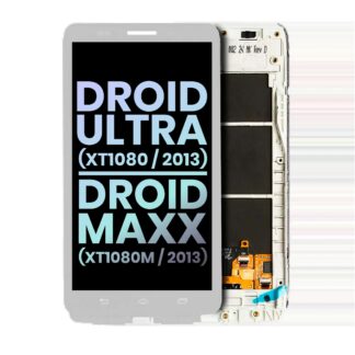 LCD Display mit Rahmen für Motorola Droid Ultra (XT1080 / 2013) / Droid Maxx (XT1080M / 2013) (Original) (White (Weiß))