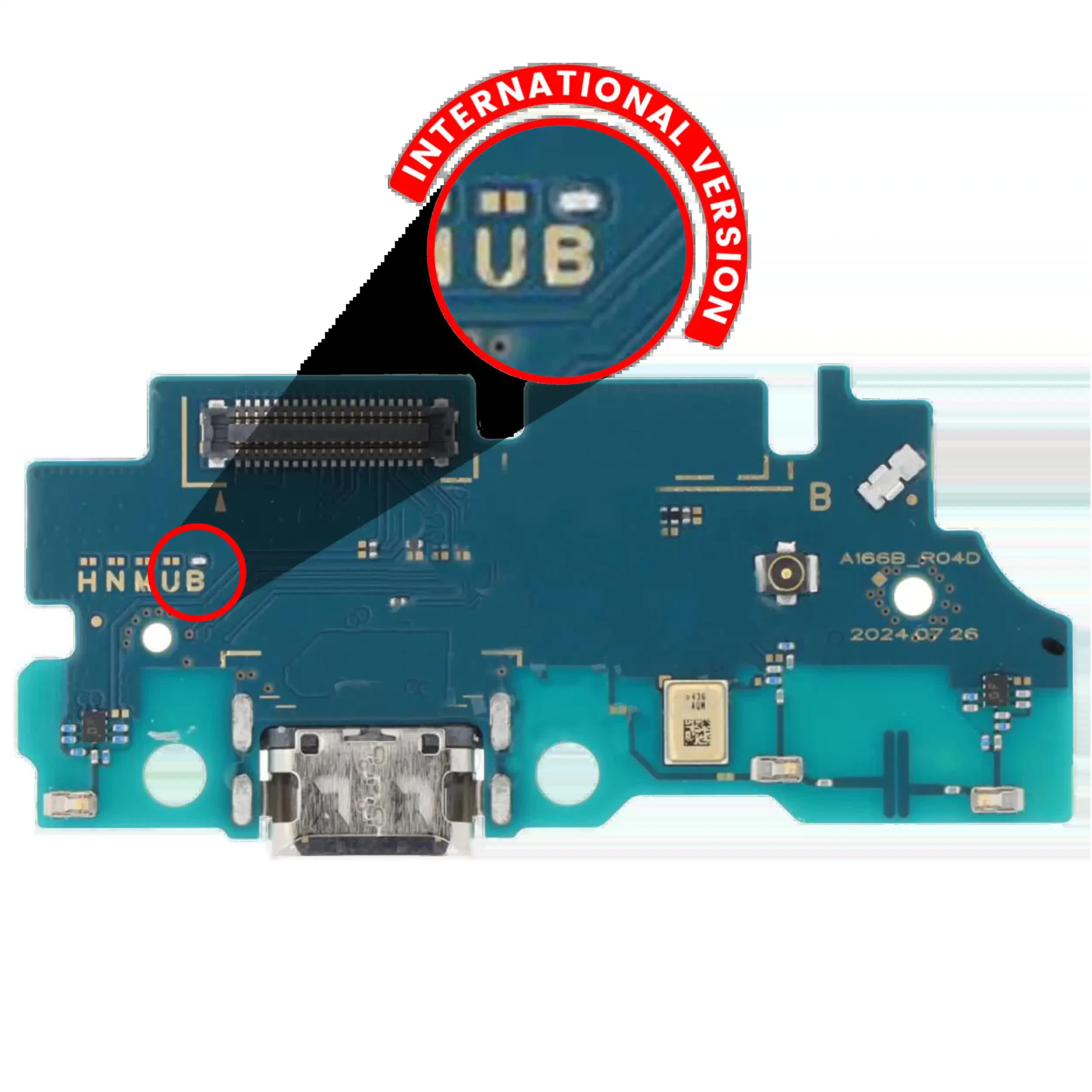 Ladebuchse mit Platine für Samsung Galaxy A16 5G (A166B / 2024) (International Version) (Aftermarket Plus)