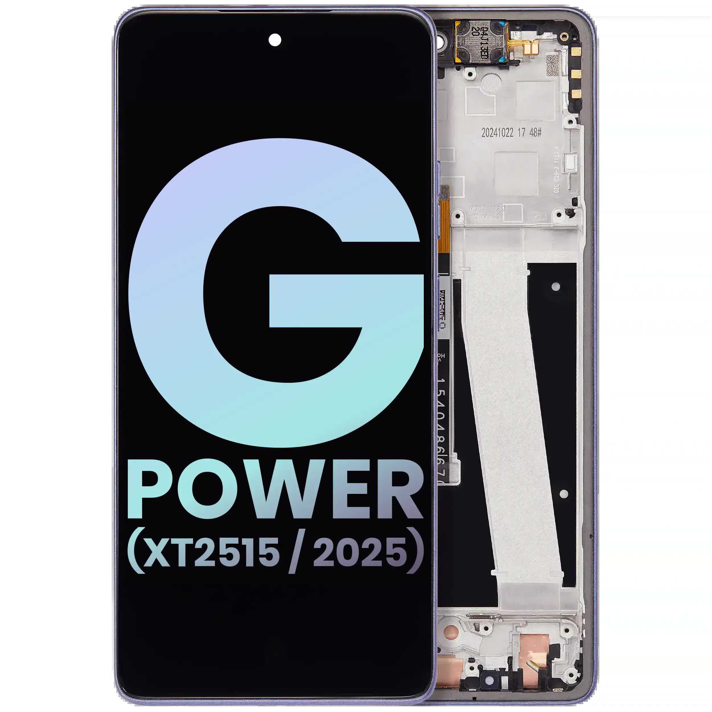 LCD Display mit Rahmen für Motorola Moto G Power (XT2515 / 2025) (Original) (Slate Gray)
