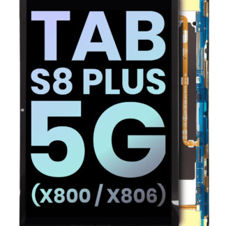 OLED Display ohne Rahmen für Samsung Galaxy Tab S8 Plus 5G 12.4" (X800 / X806 / X808) (2022) (Service Pack) (Black (Schwarz))