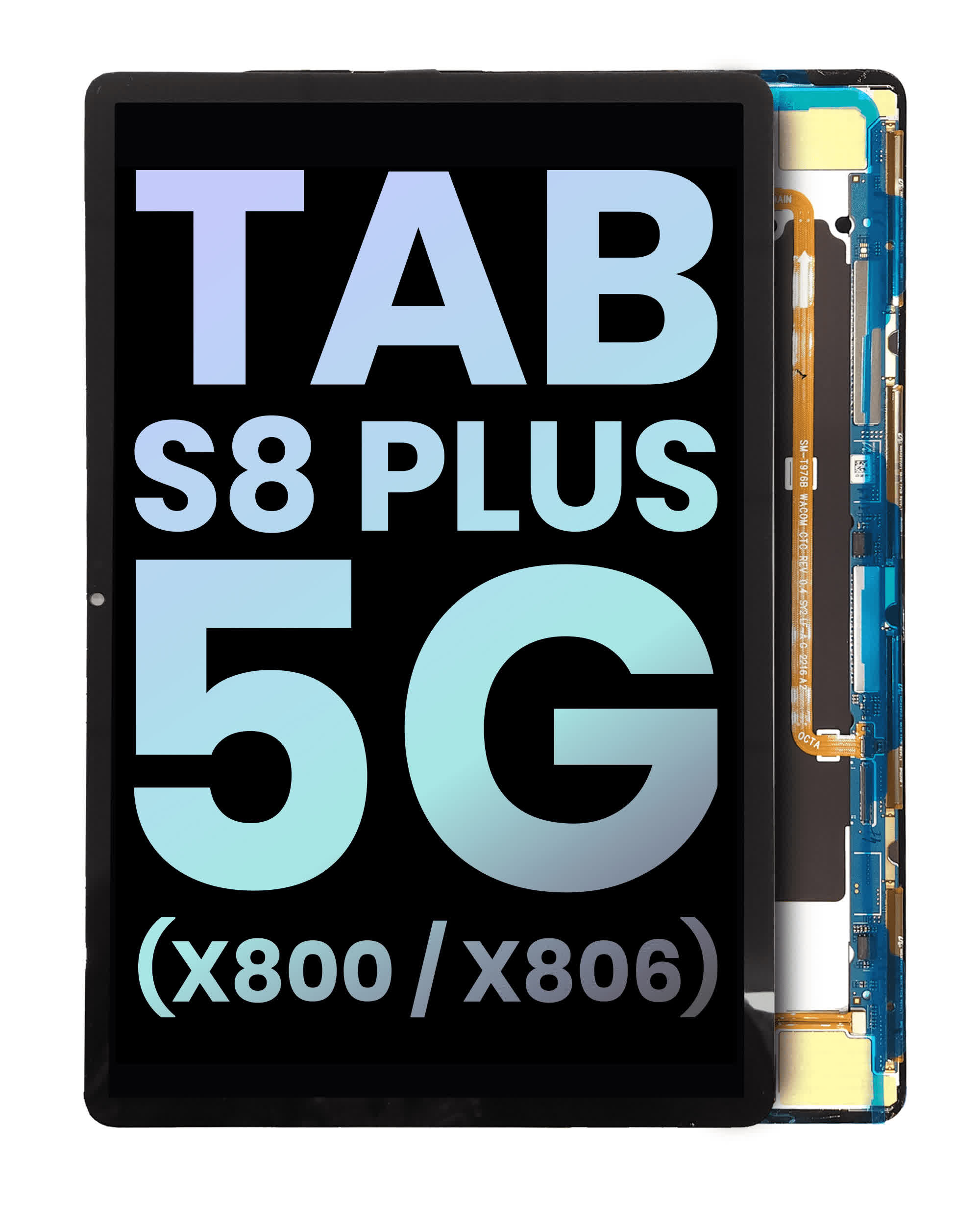 OLED Display ohne Rahmen für Samsung Galaxy Tab S8 Plus 5G 12.4" (X800 / X806 / X808) (2022) (Service Pack) (Black (Schwarz))